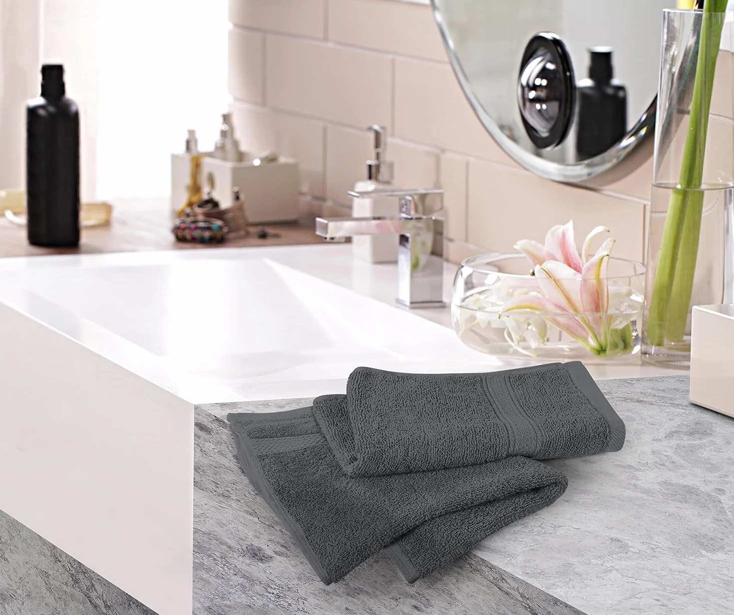 Utopia Towels Ręczniki do rąk 100% czesana bawełna ring spun 40 x 71 cm 6 szt. Szary