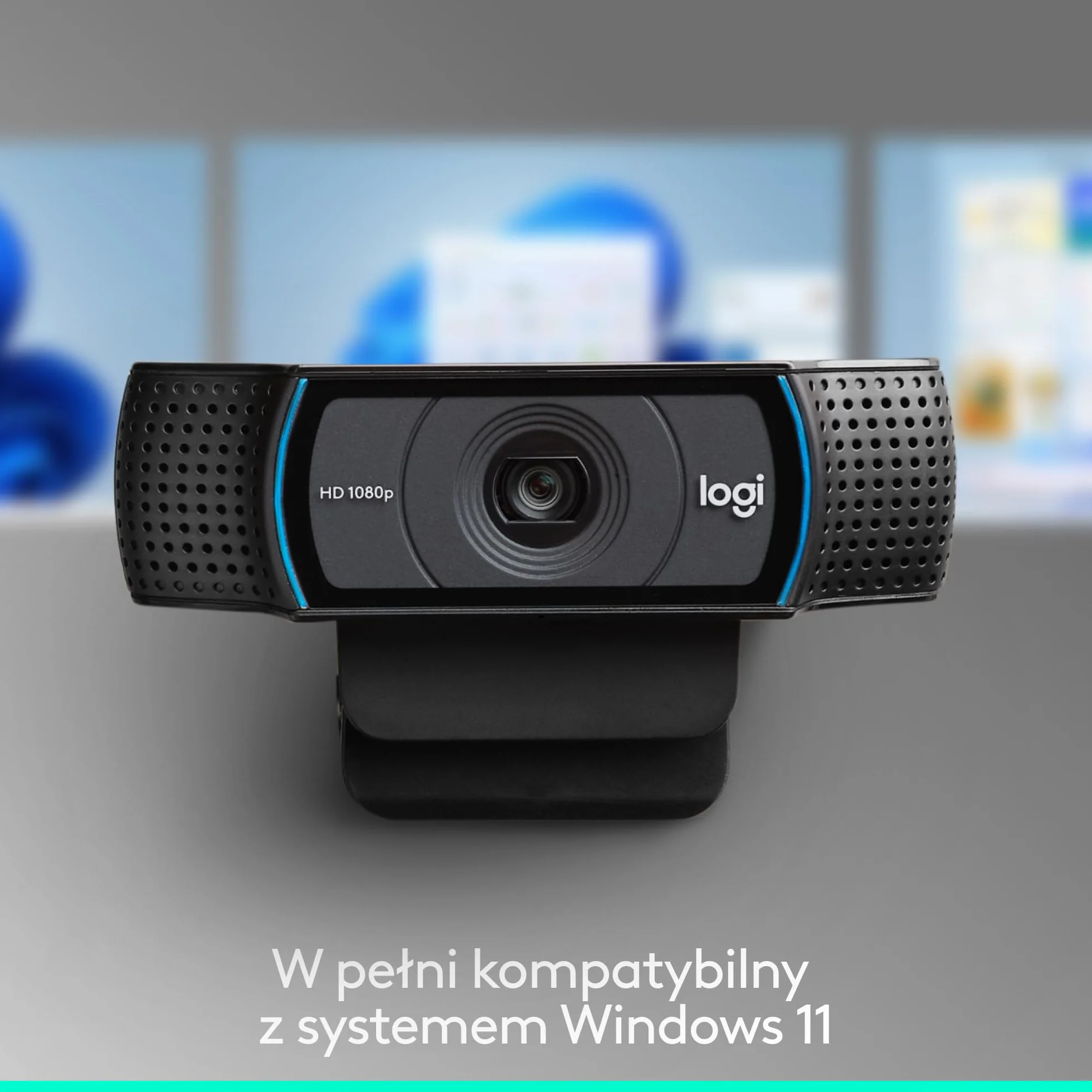 Logitech HD Pro Webcam C920 Połączenia Wideo W Wysokiej Jakości, Z Rozdzielczością Full Hd 1080P I Osłoną Migawki, Pc/Mac/Chromebook - Czarny