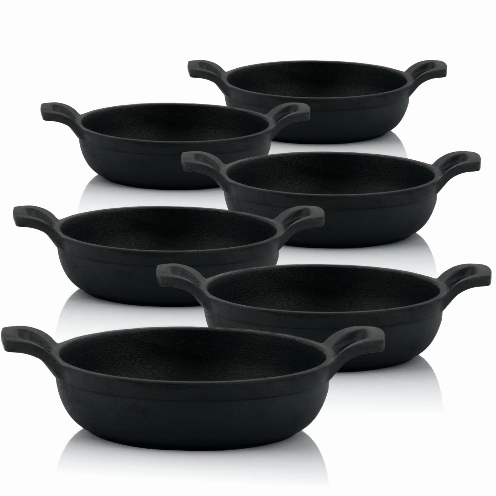 BBQ-Toro Zestaw 6 żeliwnych patelni grillowych 13 cm