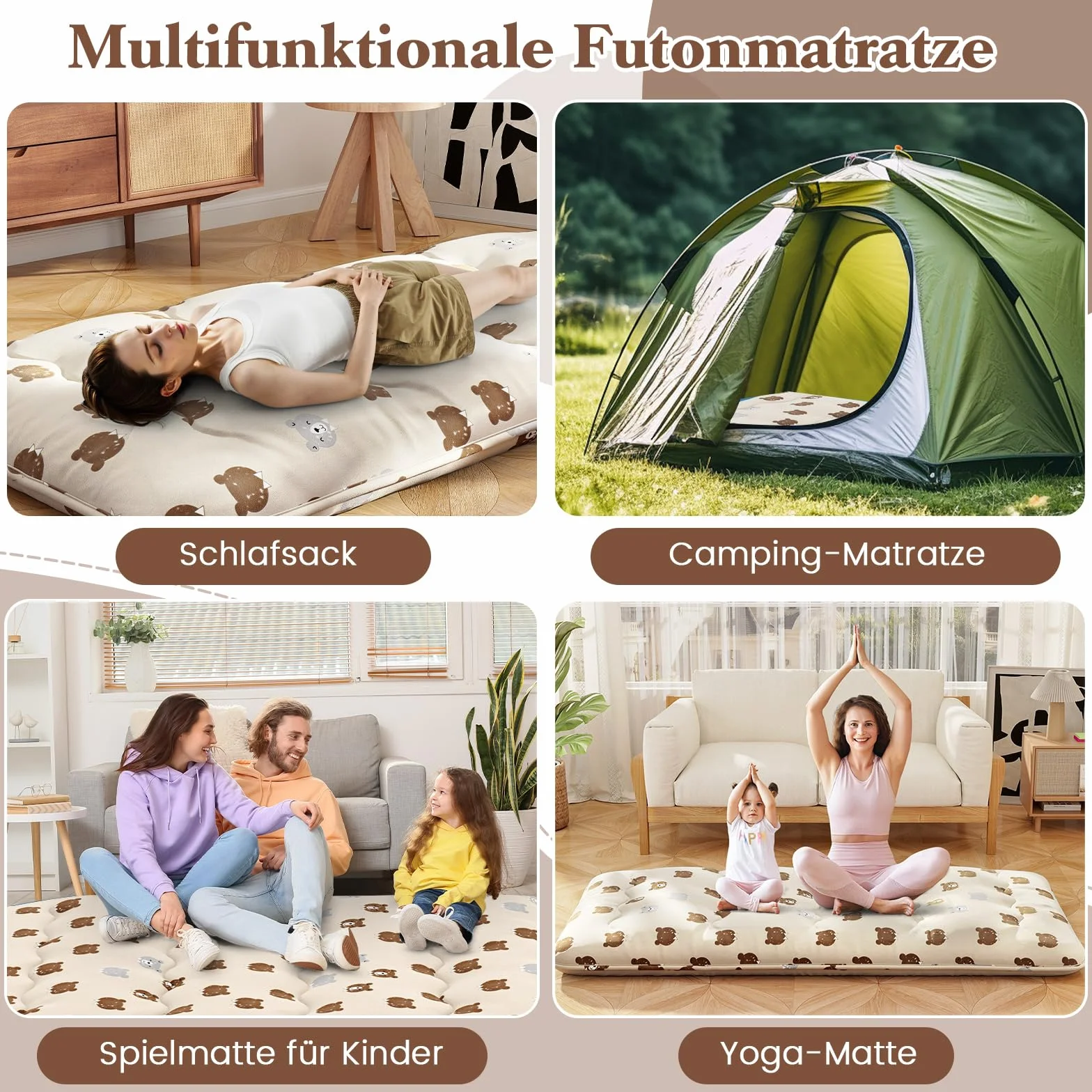 COSTWAY Japoński materac futon składany 90x200 cm z poszewką do prania