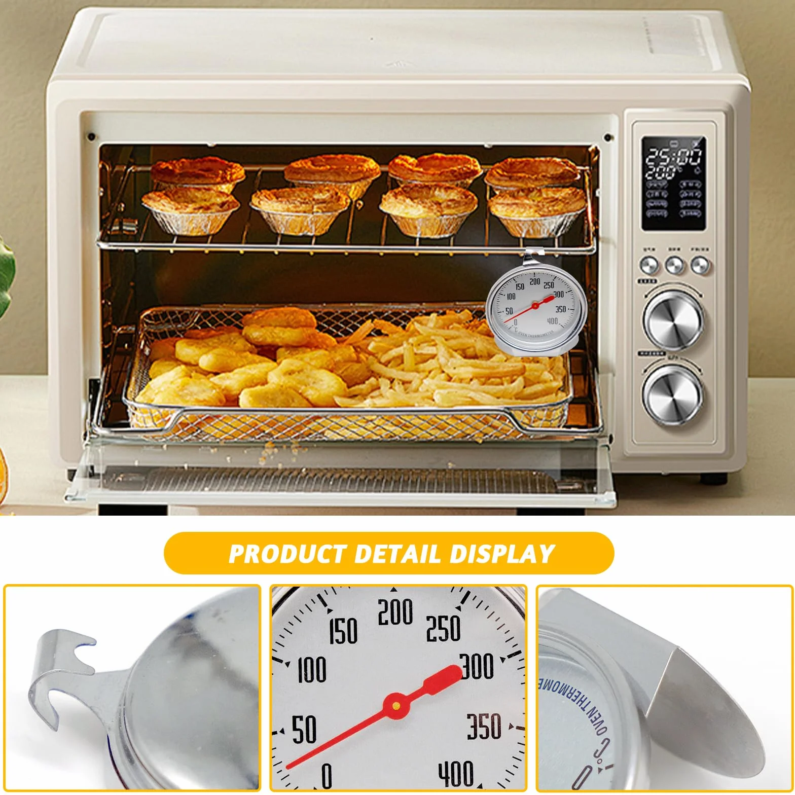 Termometr do piekarnika 0-400°C stal nierdzewna precyzyjny