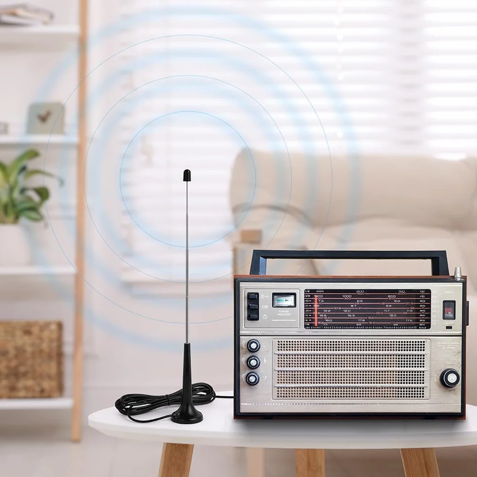DAB Antena radiowa do systemu HiFi wewnątrz, 3M FM, wewnętrzna antena radiowa, cyfrowa, teleskopowa, antena telewizyjna do tunera, wzmacniacza stereo, odbiornika, AV, audio, Vedio, kina domowego