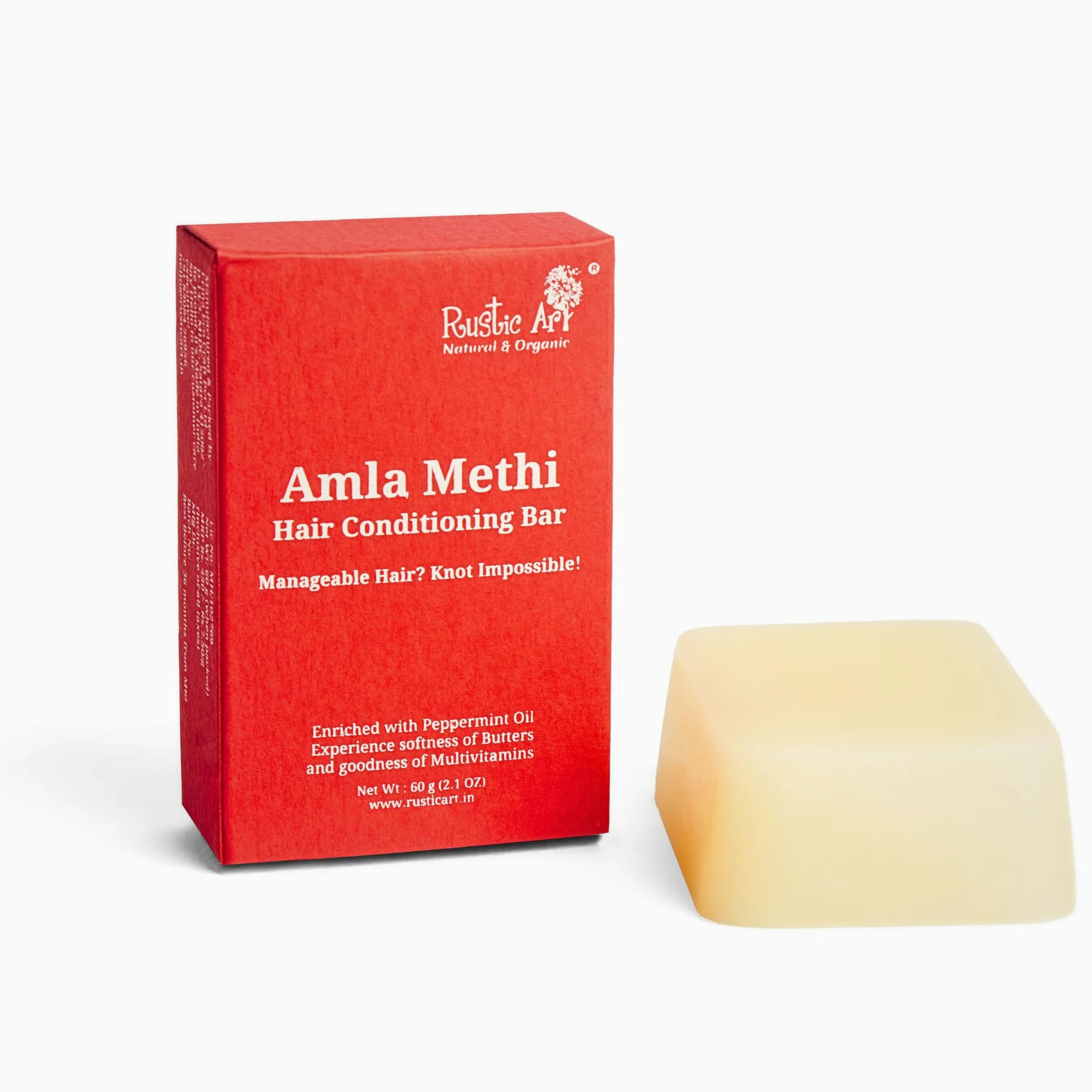 Rustic Art Amla Methi Organiczna odżywka do włosów odpowiednia do wszystkich rodzajów włosów, kręcone i farbowane, miękkie, nie plączą się, nie puszą się i błyszczące, bez siarczanów i silikonu dla