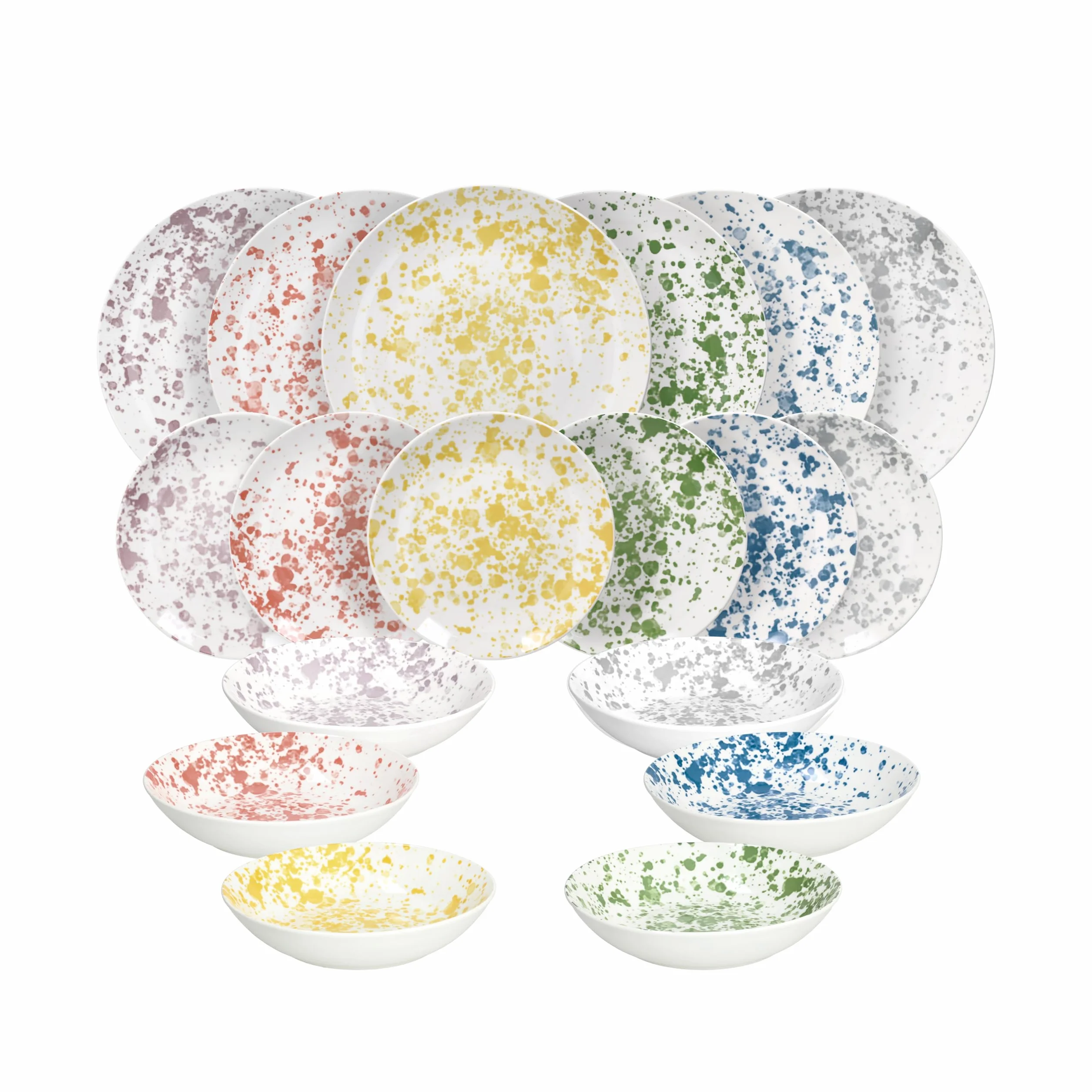 Tognana Apulia zestaw obiadowy 18-częściowy dla 6 osób, porcelana, wielokolorowy