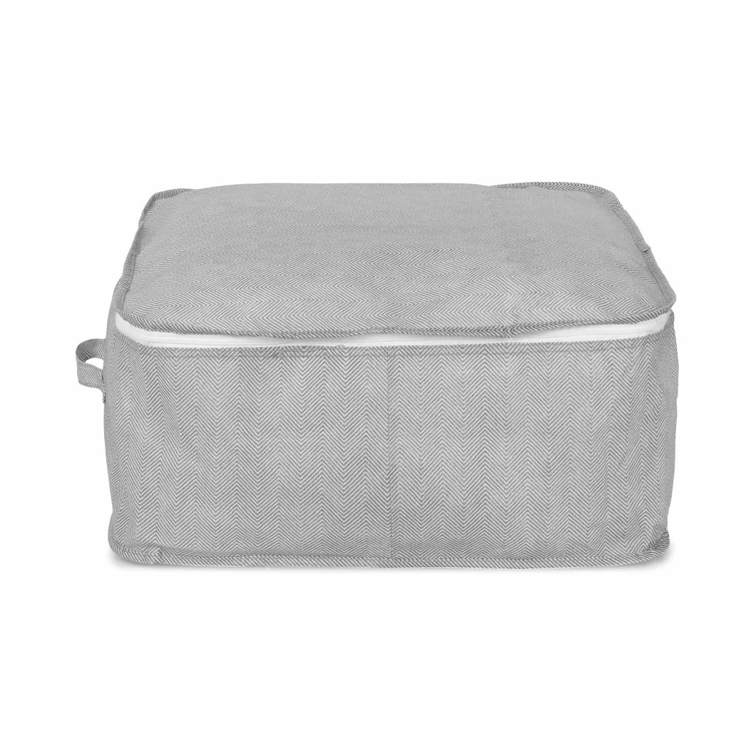 Torba do przechowywania z zamkiem błyskawicznym 46 x 46 x 20,5 cm polipropylen Boston szaro-biała