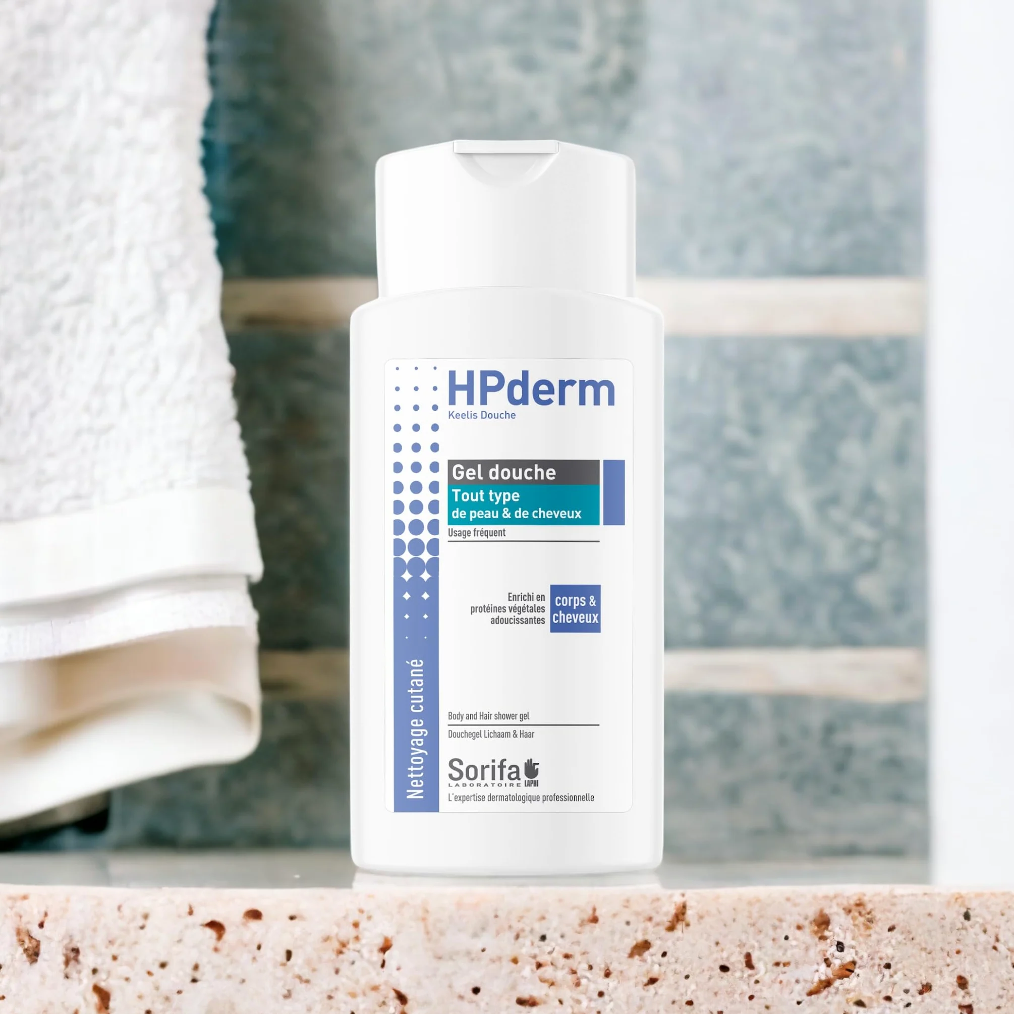 30 szt. - HPderm Żel pod prysznic 2 w 1 do ciała i włosów - Dermo-protekcyjny - Każdy rodzaj skóry i włosów - z białkami owsianymi - Częste stosowanie - pH neutralne, bez mydła - Butelka 200 ml