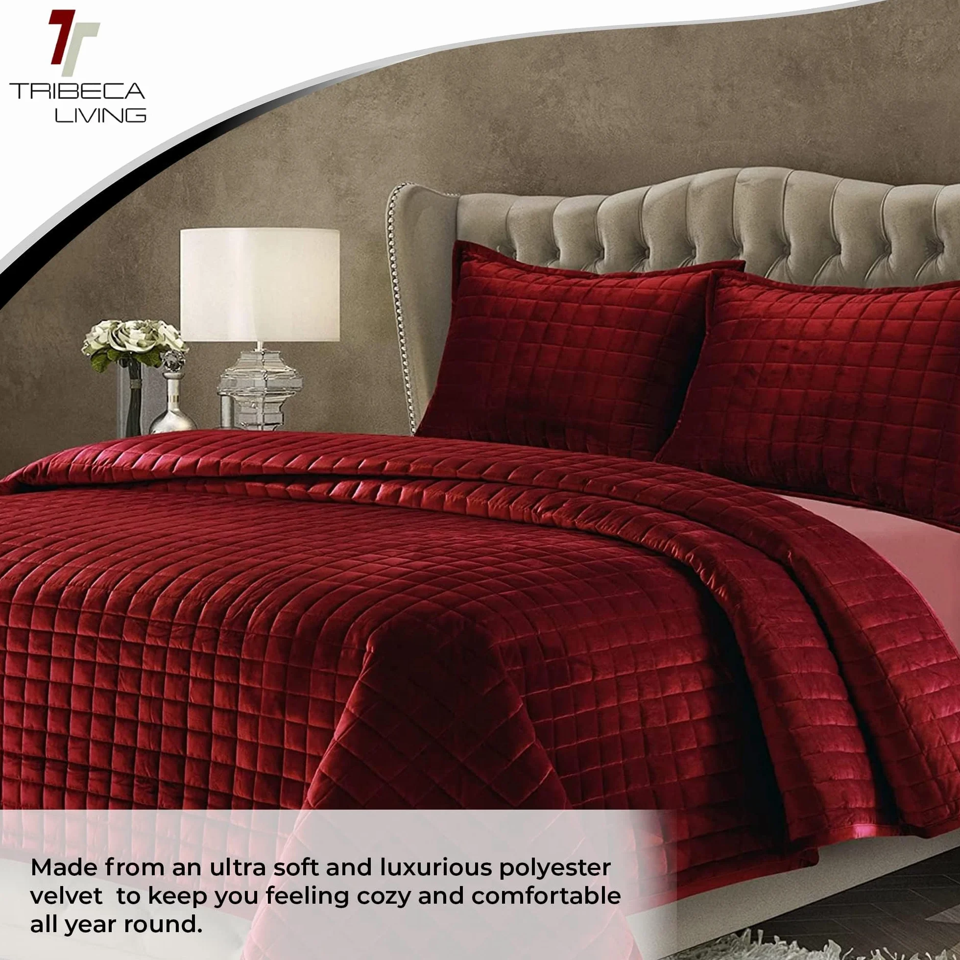 Tribeca Living aksamitny zestaw pościeli dwuczęściowy 260 g/m²