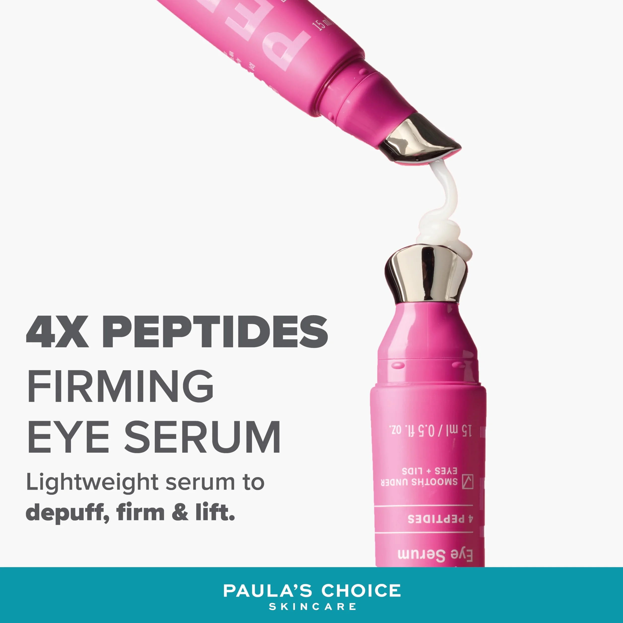 Paula's Choice Pro-Collagen Peptide Serum Pod Oczy - Nawilżający Krem ​Pod Oczy Redukuje Opuchliznę i Ujędrnia – z 4 Peptydami Prokolagenowymi – do Wszystkich Rodzajów Skóry – 15 ml
