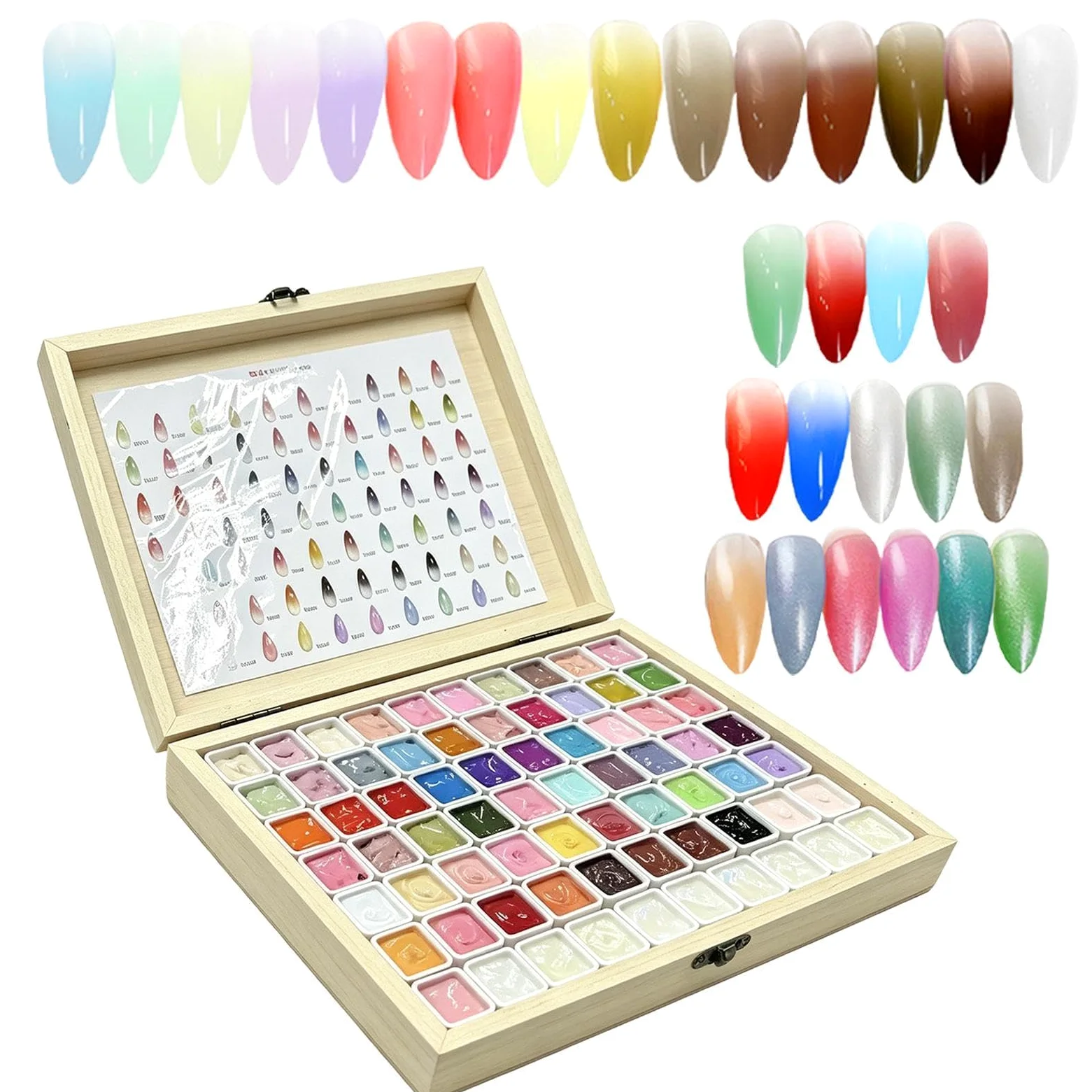 Żel Do Malowania Paznokci Paleta 70 kolorów manicure artystycznego z | Paleta Żeli Malarskich dla początkujących, kobiet, dziewczyn, w domu, salonie, podróży, na imprezy, spa