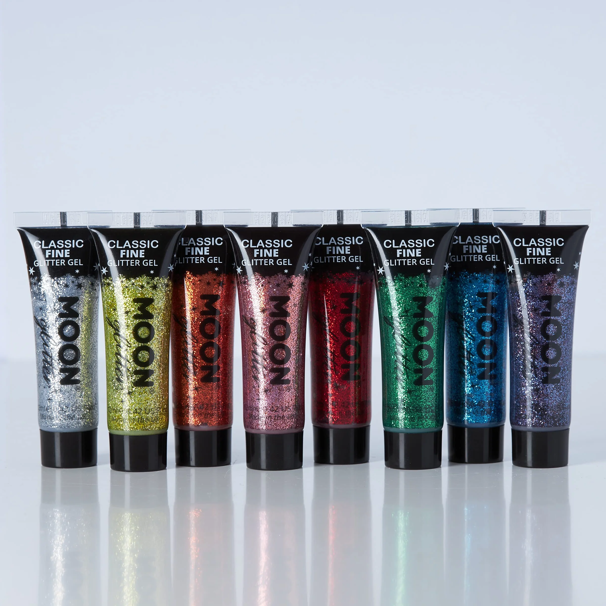 Moon Glitter - Klasyczny cienki błyszczący żel - 12 ml - Czerwony - Brokat do twarzy.