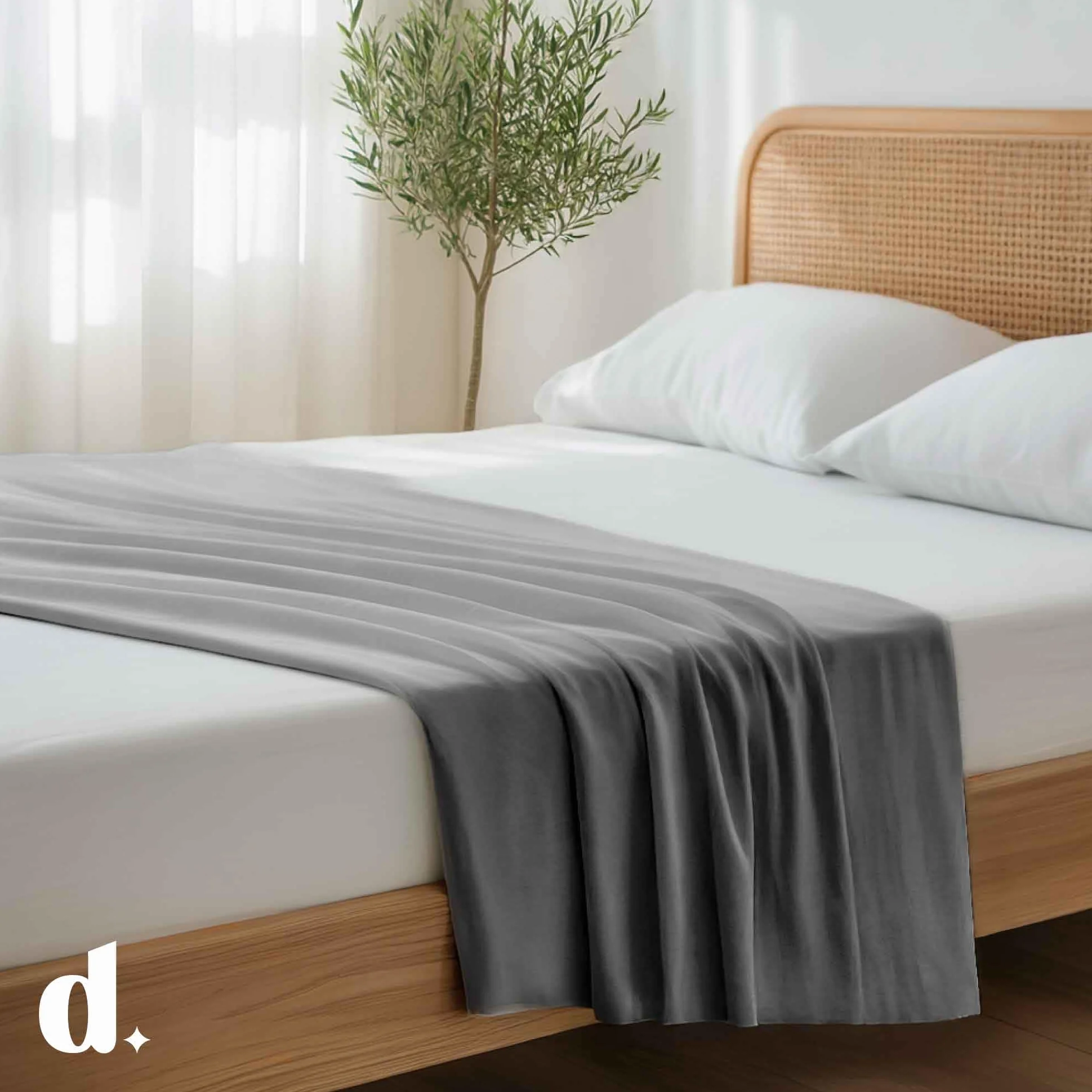 Dreamzie Prześcieradło dla 2 osób - 230x270 Antracyt - Ultramiękka, Szczotkowane, z Microfibra, do Łóżka Dwuosobowego 140x200/150x200 - Certyfikat Oeko-Tex
