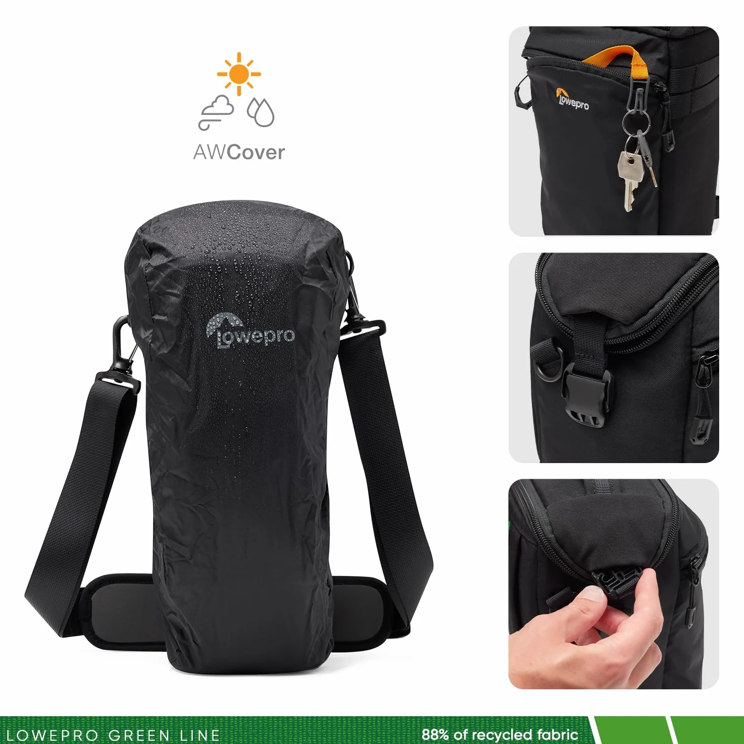 Lowepro ProTactic TLZ 75 Slim AW III torba na aparat fotograficzny Toploader do lustrzanki bezlusterkowej, objętość: 4,5 l, wym : 37 x 10,5 x 14 cm, do aparatów z założonym obiektywem, mod. torba na