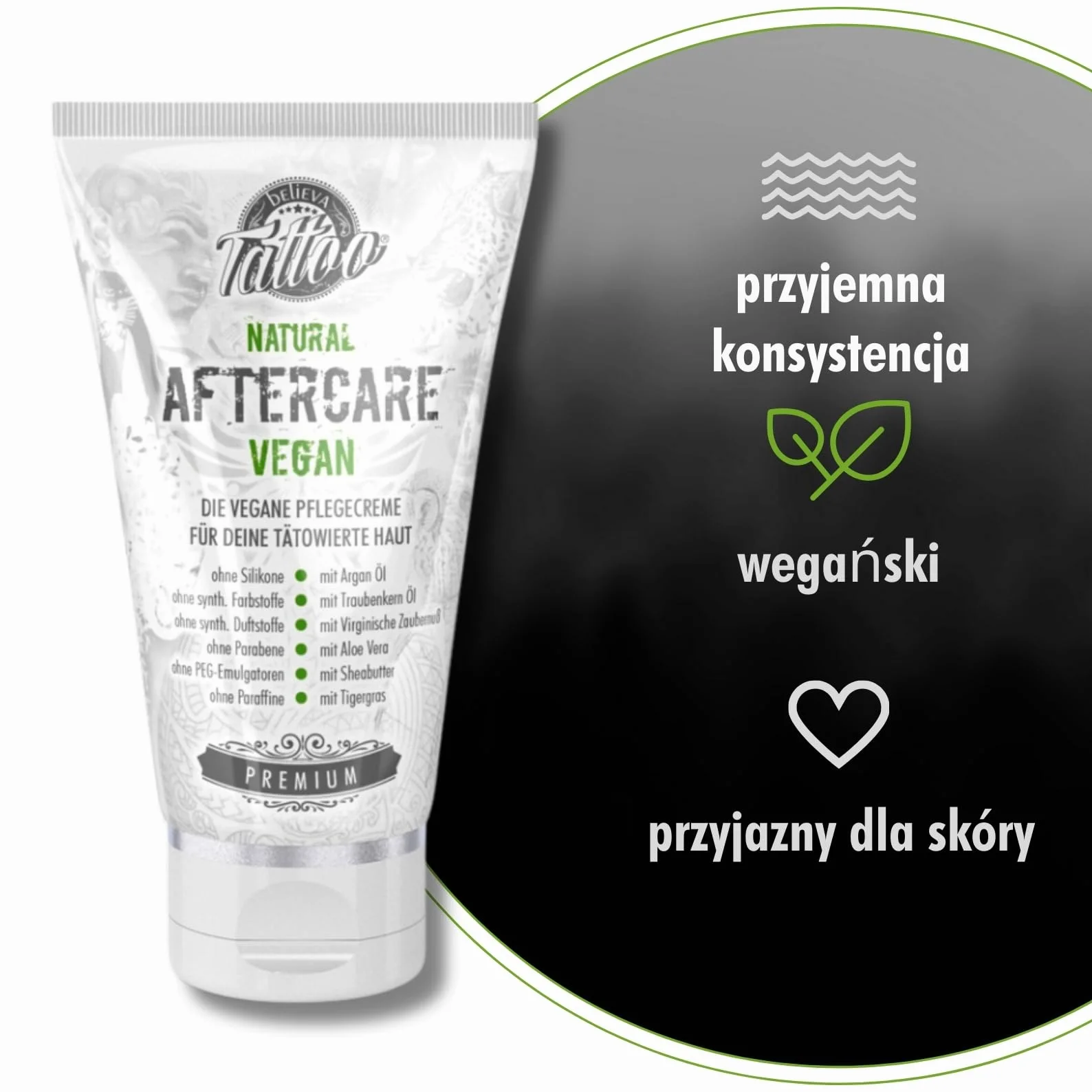 Believa Tattoo Care Cream - wegańska pielęgnacja tatuażu po tatuażu (150ml)