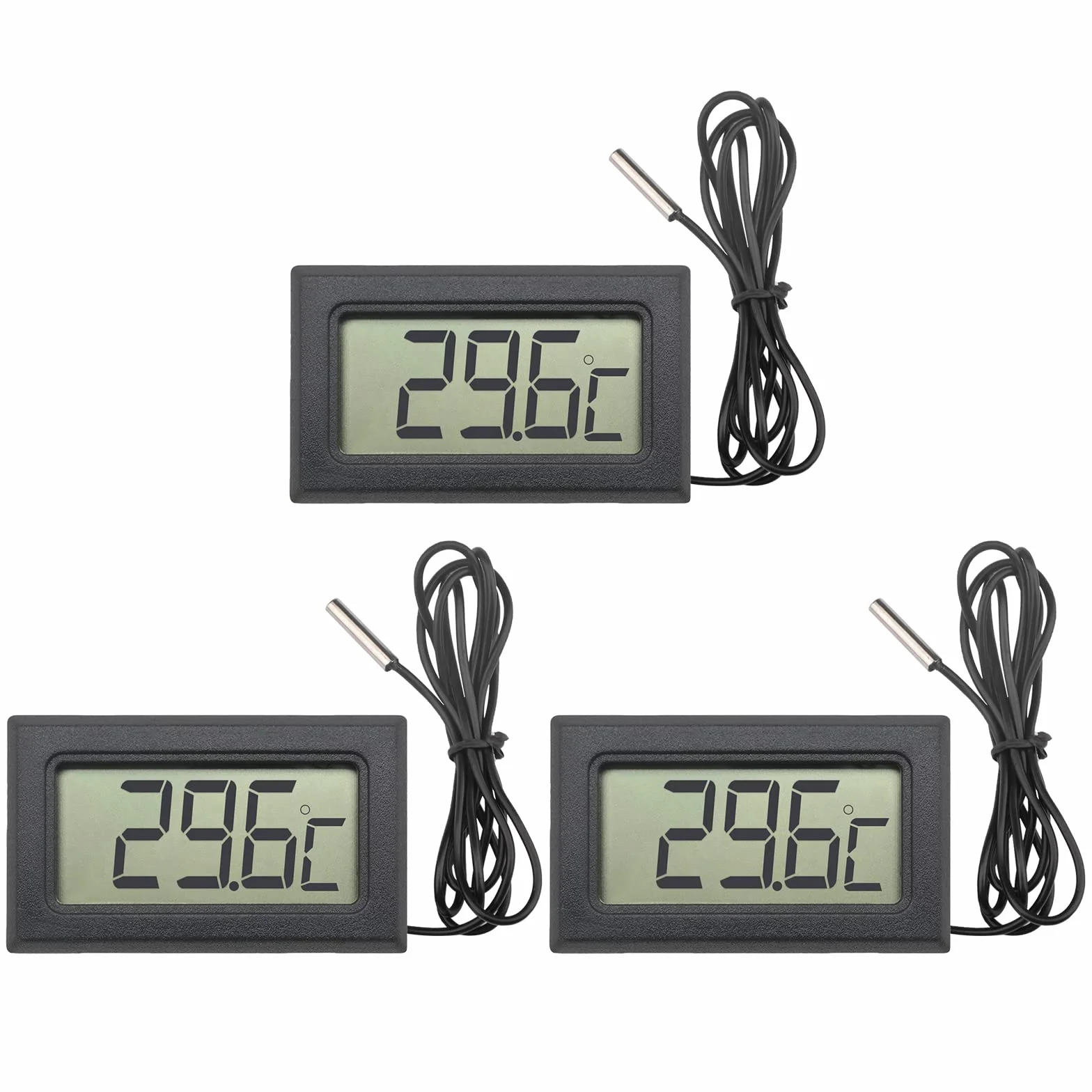 Cyfrowy termometr LCD -50°C ~ +110°C z czujnikiem NTC 1m 3 sztuki