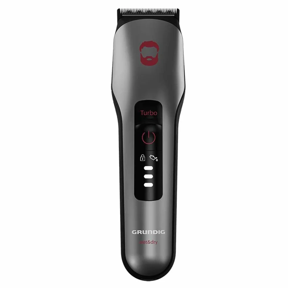 GRUNDIG ProClub MC 8030 maszynka do strzyżenia włosów i brody, z czujnikiem BeardCare, technologia Titanium Blades, 2 grzebienie do cięcia o różnych długościach, długi czas pracy, na mokro i sucho,
