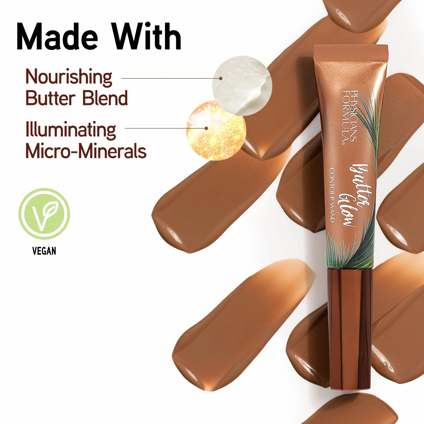 Physicians Formula Butter Glow Contour Wand, Płynny Bronzer Zapewniający Natychmiastową Wyrazistość, Odżywczy i Kremowy, Łatwy w Aplikacji, Medium Deep