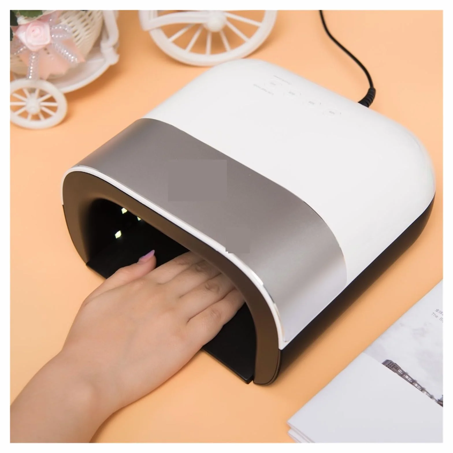 Lampa UV do paznokci, Lampa LED UV do paznokci suszarki 48W lakieru żelowego Utwardzanie z czujnikiem ruchu Wyświetlacz LCD Suche paznokcie