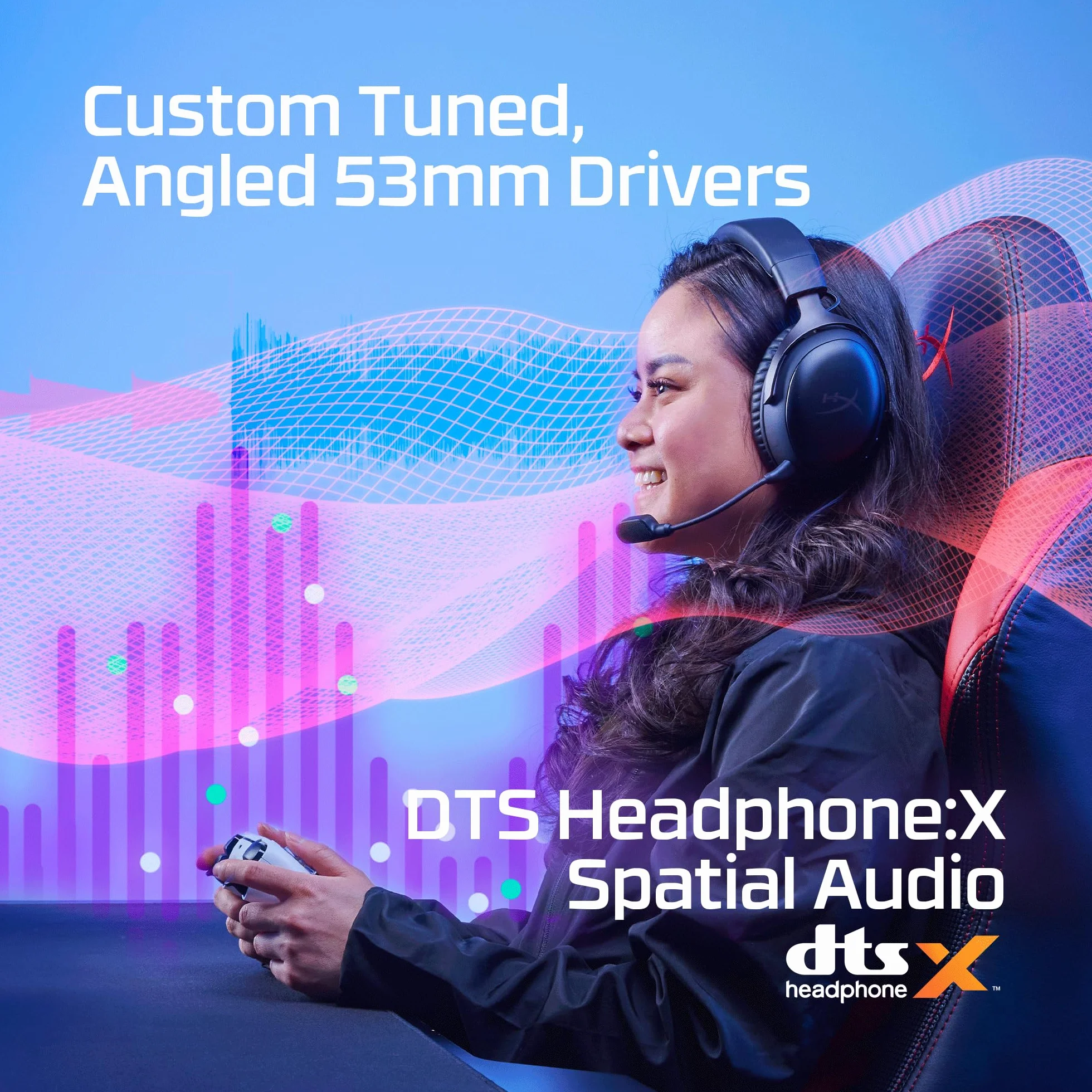 HyperX Cloud III Wireless – zestaw słuchawkowy gamingowy do PC, PS5, PS4, do 120 godzin baterii, 2,4 GHz, sterownik kątowy 53 mm, pianka memory, wytrzymała rama, mikrofon 10 mm, czarno-czerwony