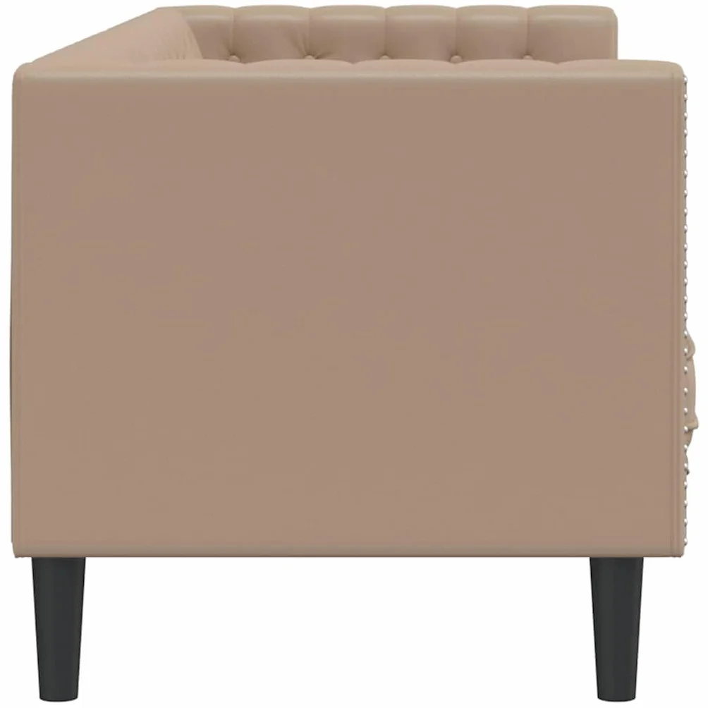 vidaXL Sofa Chesterfield, 3-os., cappuccino, sztuczna skóra, 3-osobowa sofa, kanapa, wypoczynek, kanapa 3-osobowa, wersalka, sofa trzyosobowa