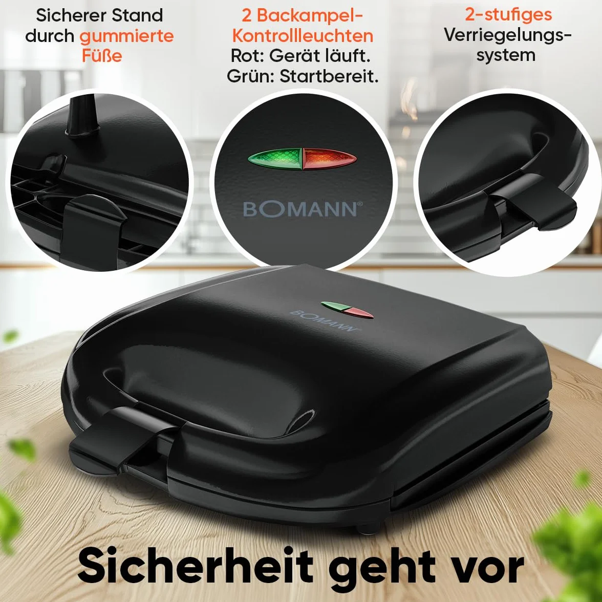 Bomann ST6074CB Urządzenie do pieczenia kanapek Croque-Monsieur czarne kwadratowe