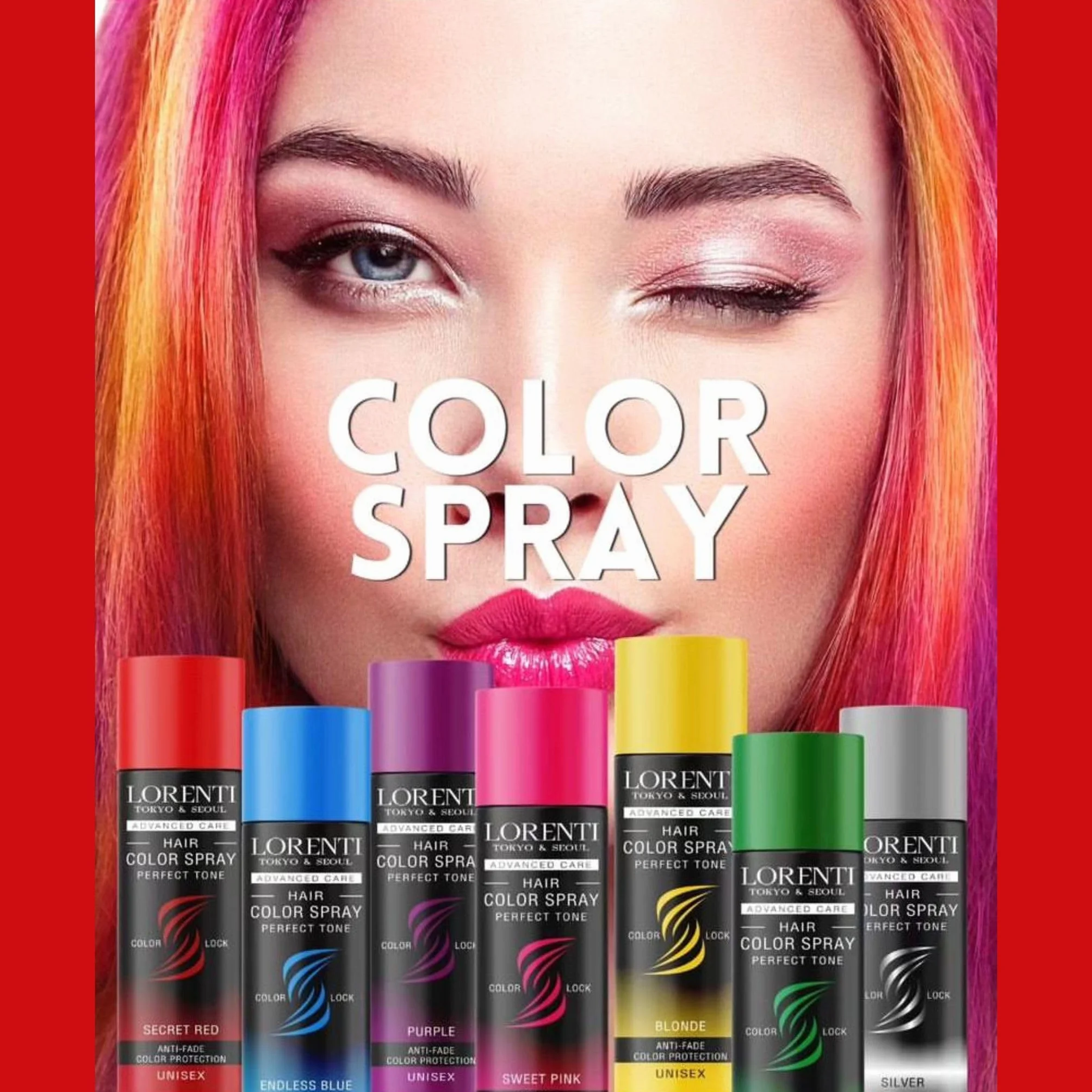 LORENTI TOKYO & SEOUL Color lakier do włosów Stunning Green – 150 ml – farba do włosów do przebierania się i makijażu na karnawał, Halloween i imprezę tematyczną – farba do włosów zmywalna – Color