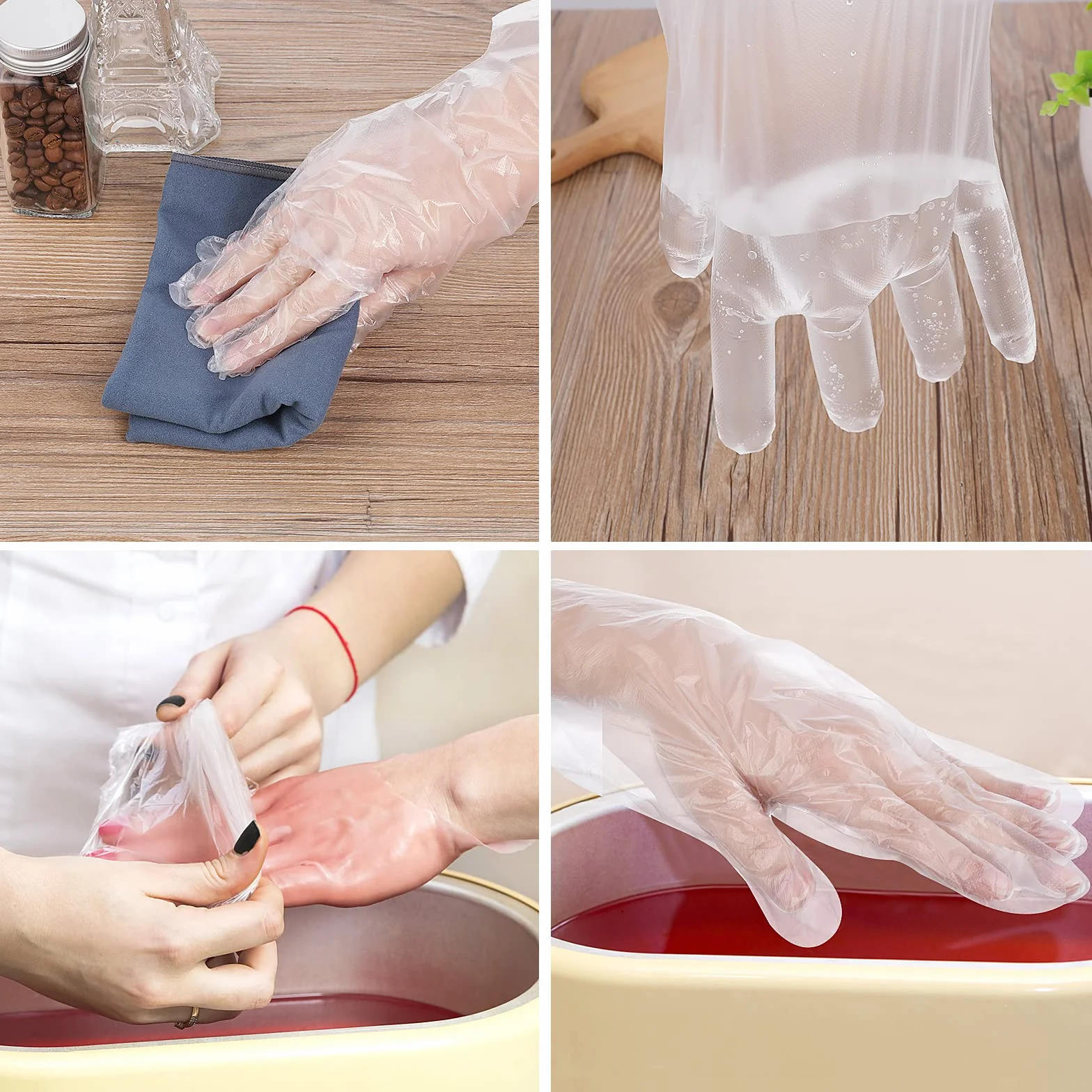 Wkładki do kąpieli z wosku parafinowego do rąk, plastikowe rękawice do kąpieli parafinowych, rękawice termiczne Therabath, osłona dłoni, gorący wosk SPA, do maszyny do wosku parafinowego, terapii