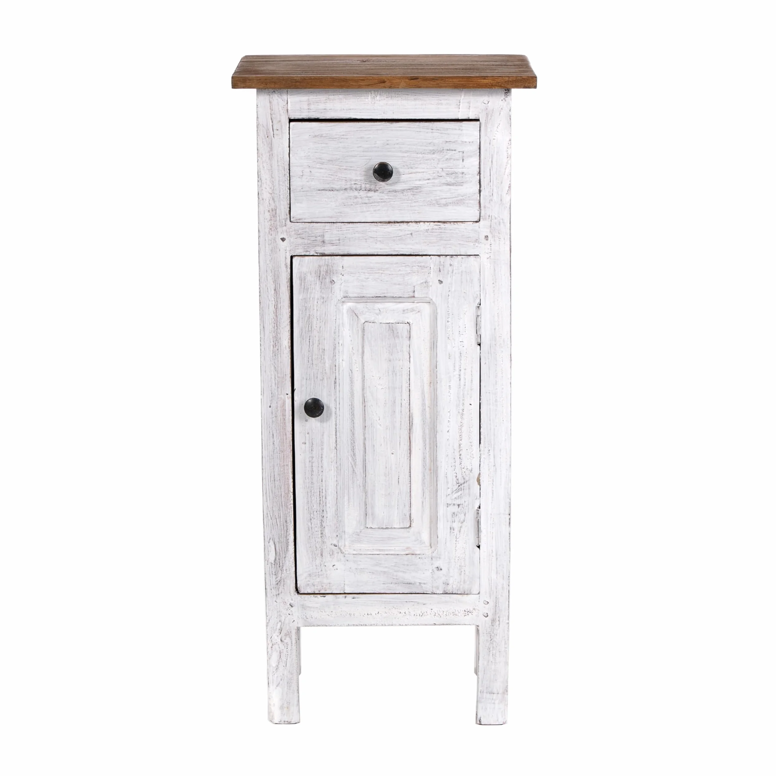 Flurschrank Plant 80 80x36x25 cm mahagoni z recyklingu szafka przedsionkowa shabby chic kolor 05 biały-naturalny