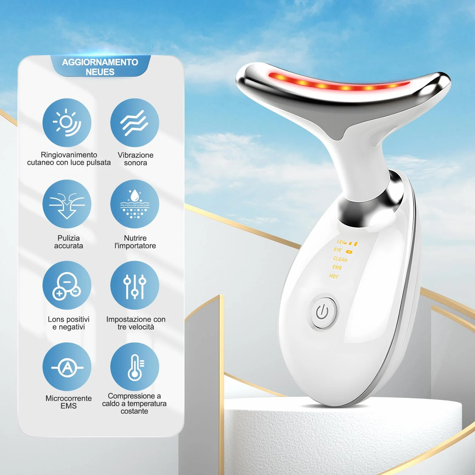HotHands Urządzenie przeciwzmarszczkowe do twarzy Smart LED masaż, 3 tryby, ujędrnienie twarzy, 45°C Gua Sha elektryczne