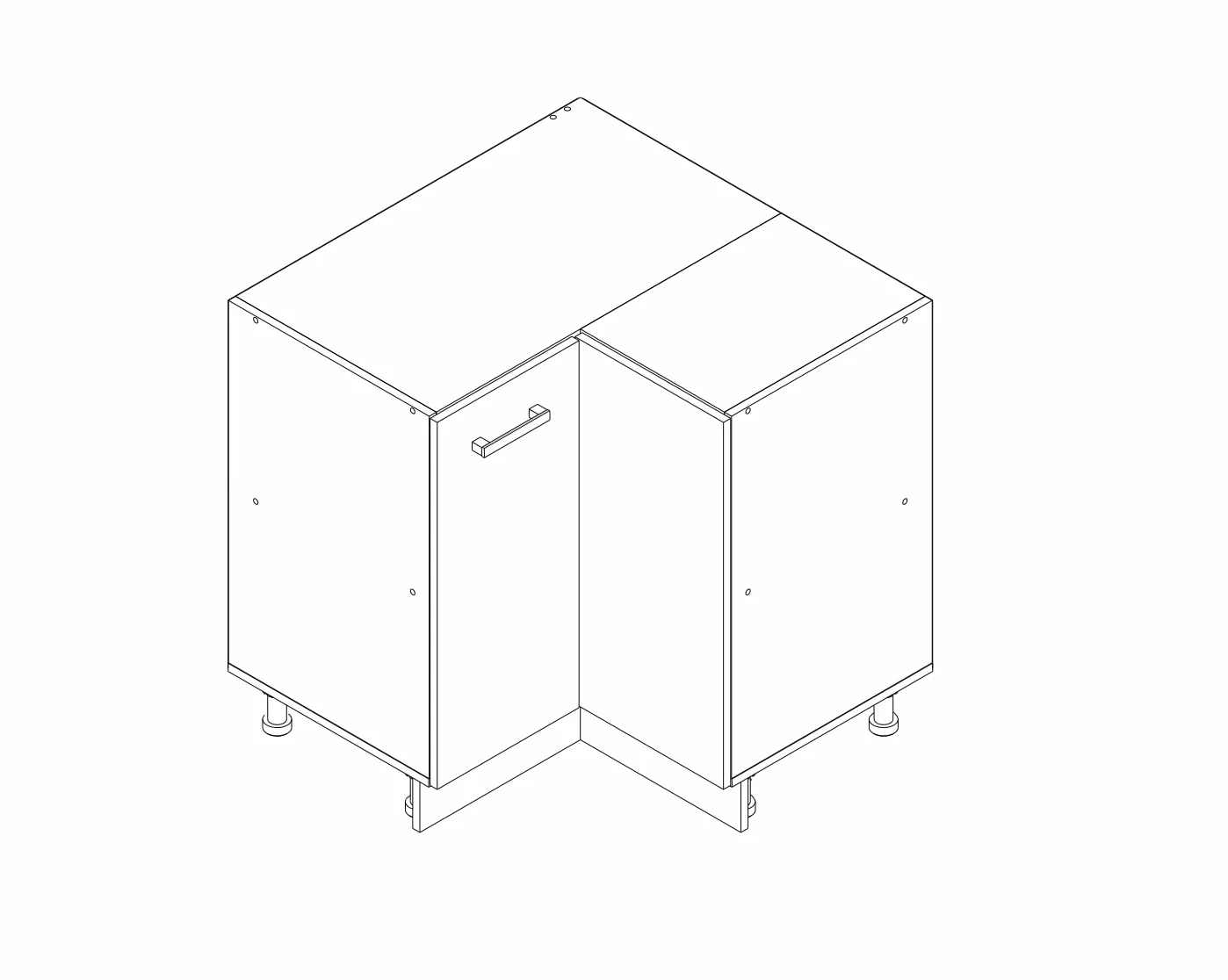 Szafka kuchenna dolna narożna 80x82x47 cm Dąb Wotan modułowa