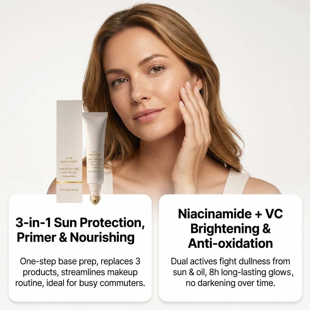 Wygładzający i równomierny podkład do twarzy dla dojrzałej skóry, krem zmarszczkowy do oczu i twarzy, wypełniacz zmarszczek Instant Blurring Primer Eye Lift Cream (8 szt.)