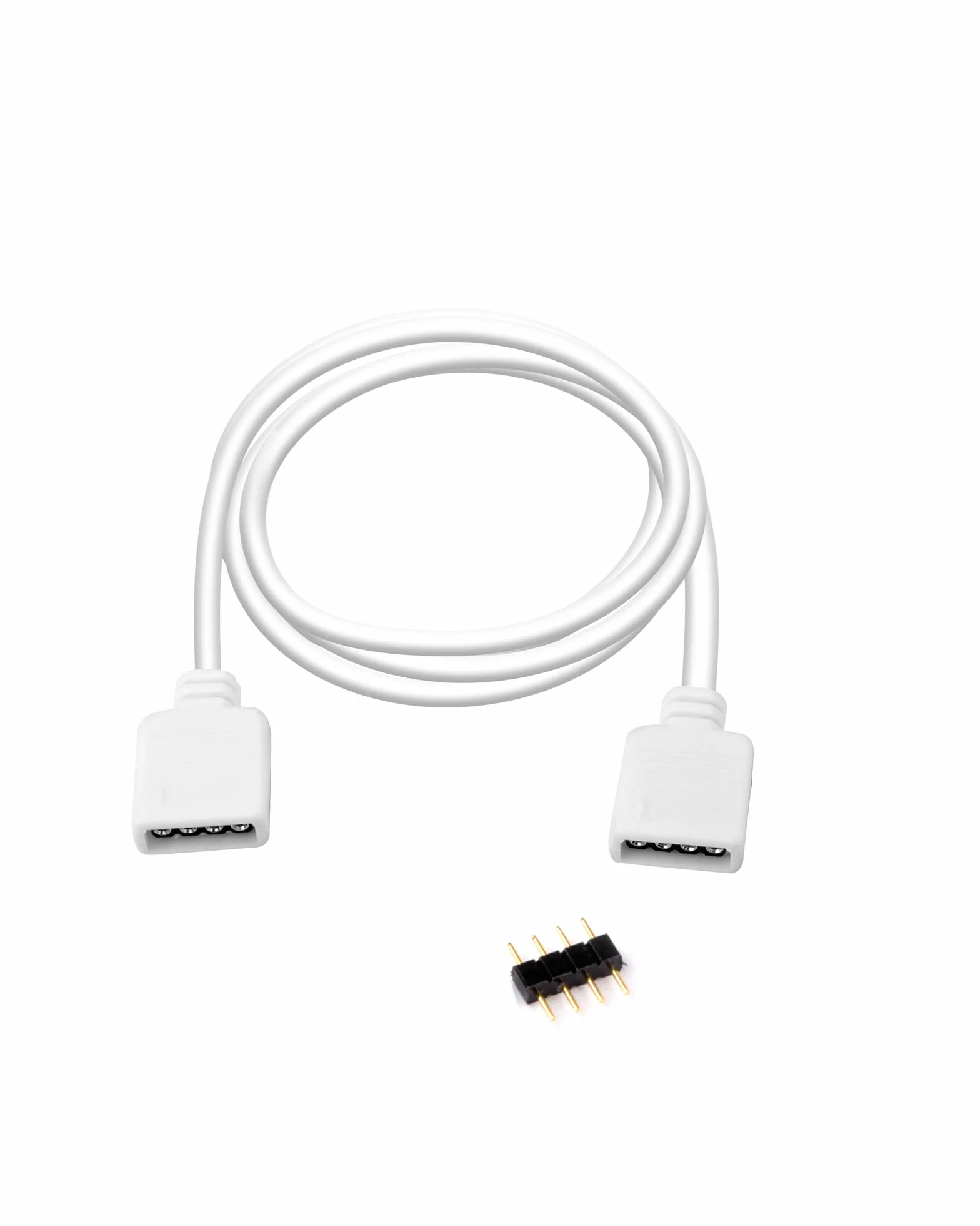 kabel przedłużający do taśmy RGB LED 4 piny, złącza, odpowiedni do taśm LED RGB... (kabel przedłużający 0,3 m)