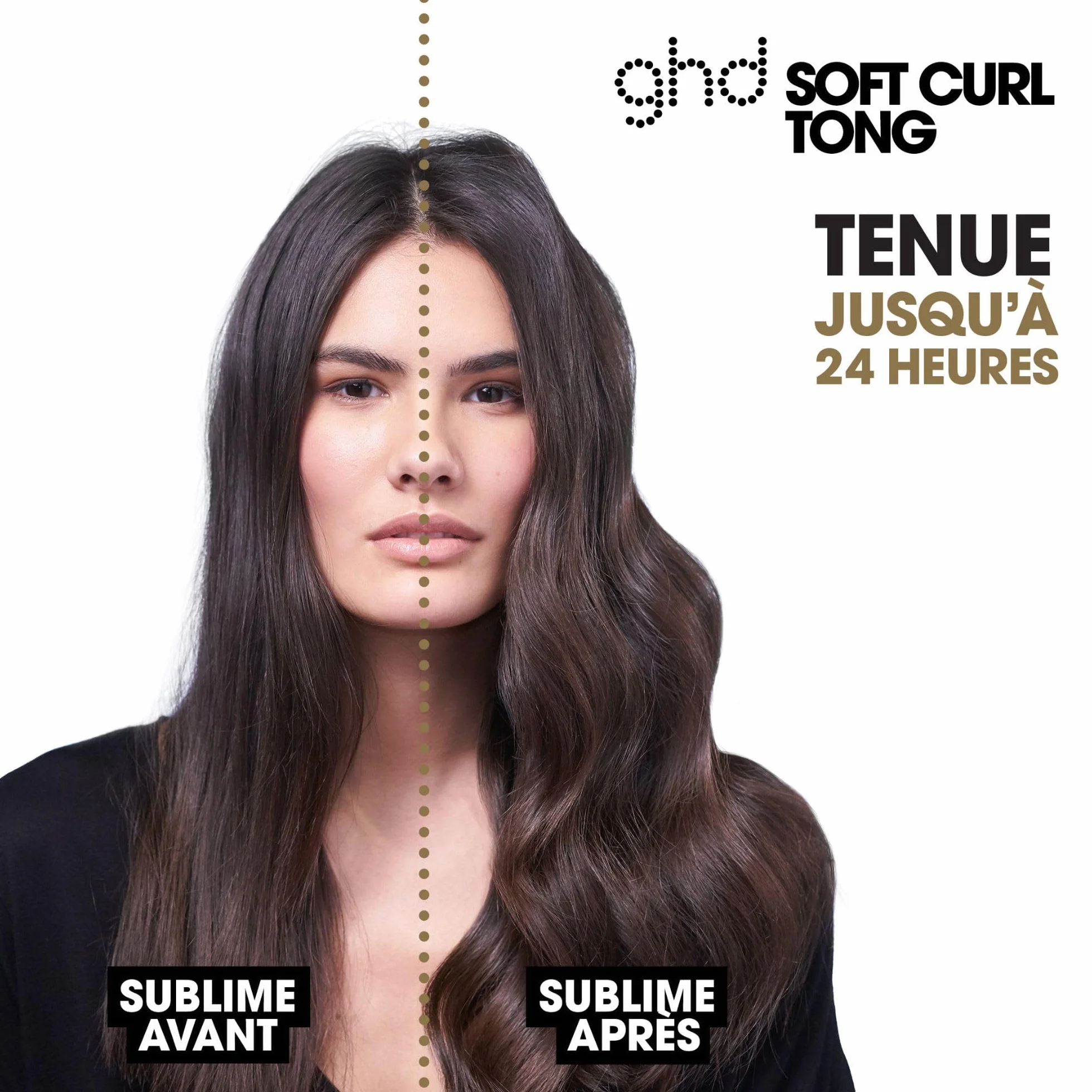 ghd Curve Soft Curl Tong, profesjonalna lokówka z klamrą, średnica 32 mm