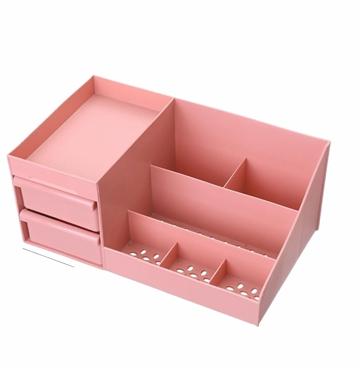 Stojak na Kosmetyki, Pudełko Do Przechowywania Kosmetyków Z Szufladami Tworzywa Sztucznego, Szminek, Produktów Pielęgnacji Skóry Blat Roboczy(Pink)