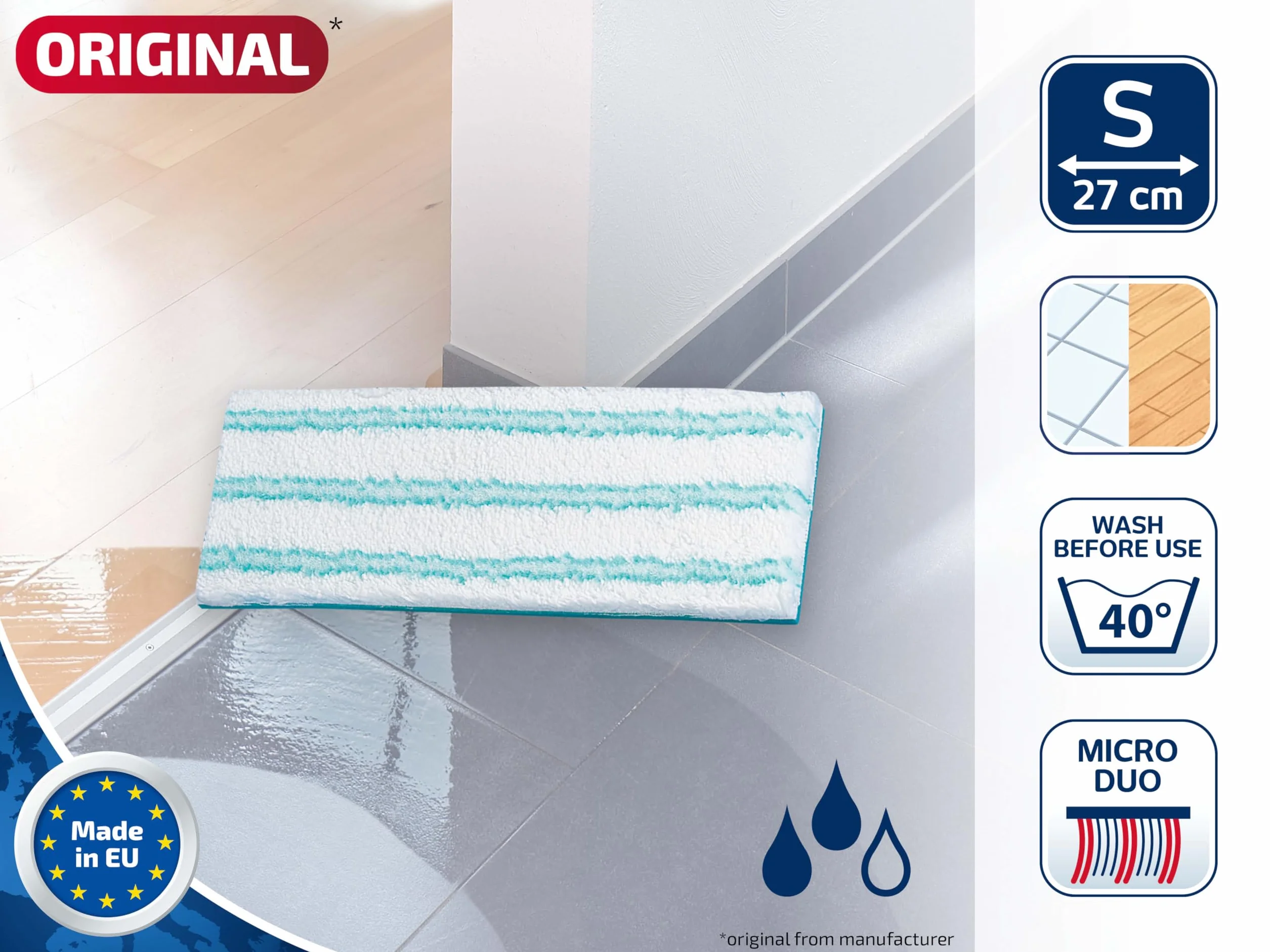 Leifheit Wischpad Picobello M Micro Duo Ersatzbezug 27