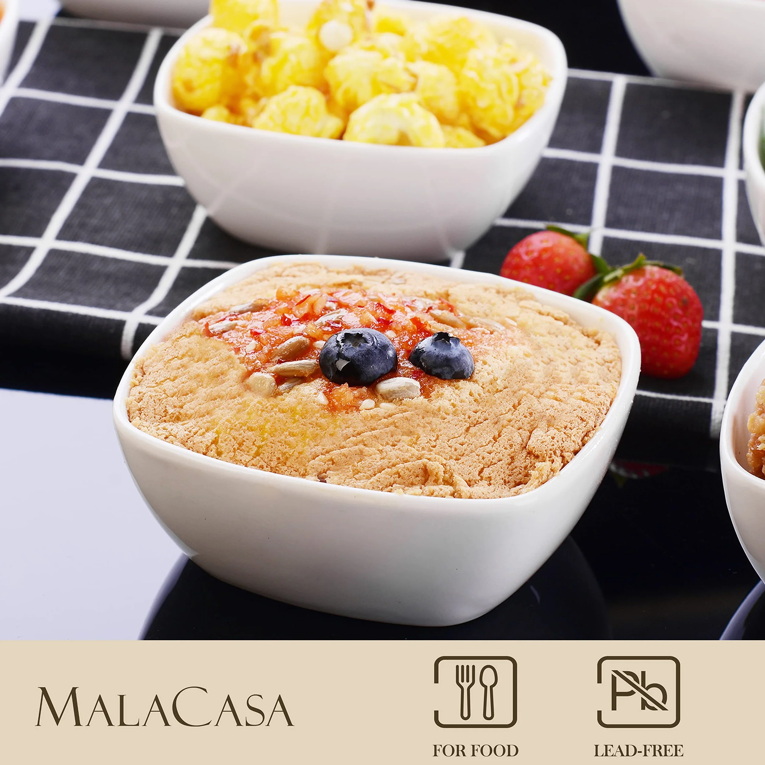 Malacasa Ramekin Series 6 sztuk porcelanowe 10 cm 170 ml miski do przekąsek