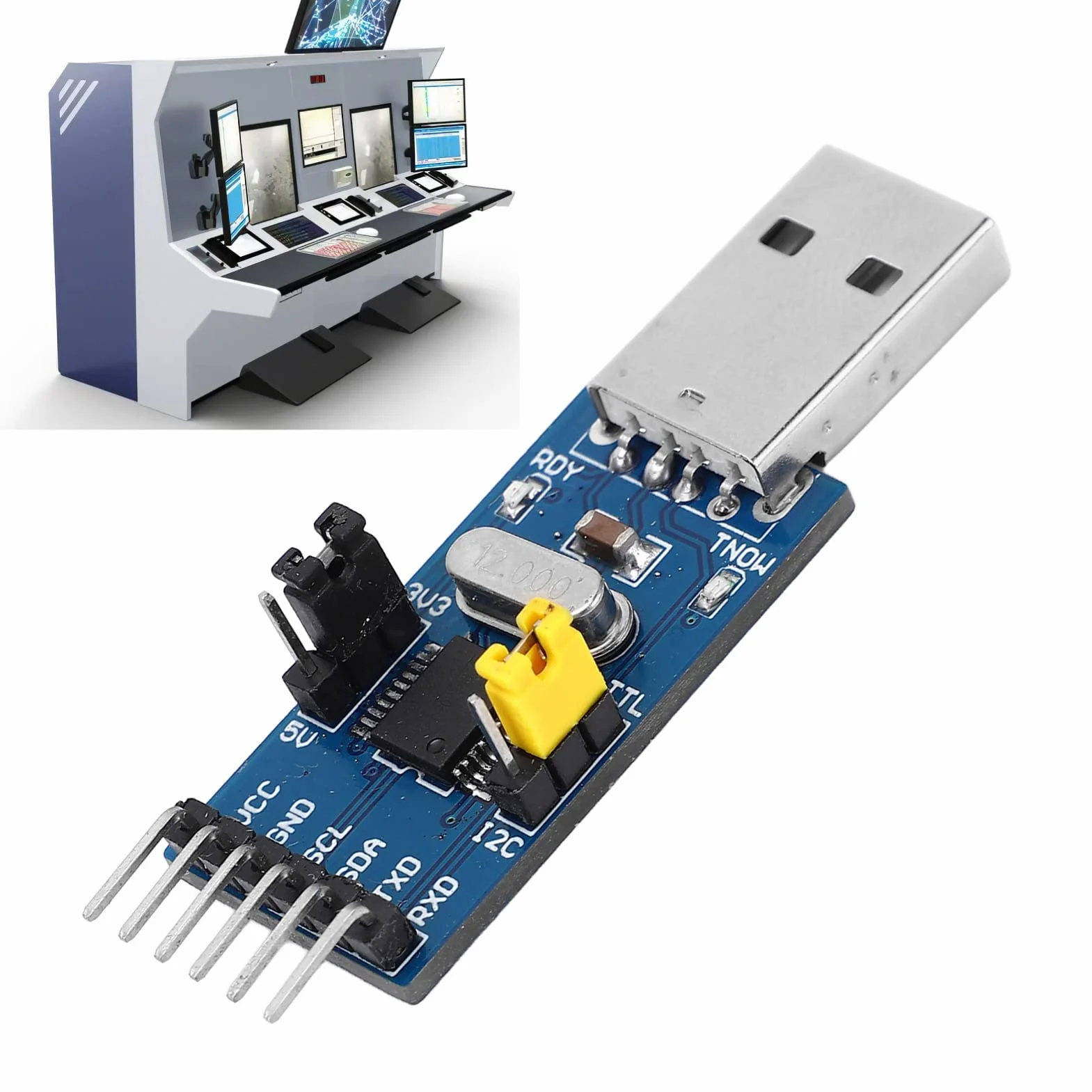 Moduł Adaptera Konwertera USB na IIC I2C UART Komponenty Elektroniczne, moduł Adaptera Pobierania Szeregowego USB na TTL z Przewód Połączeniowy