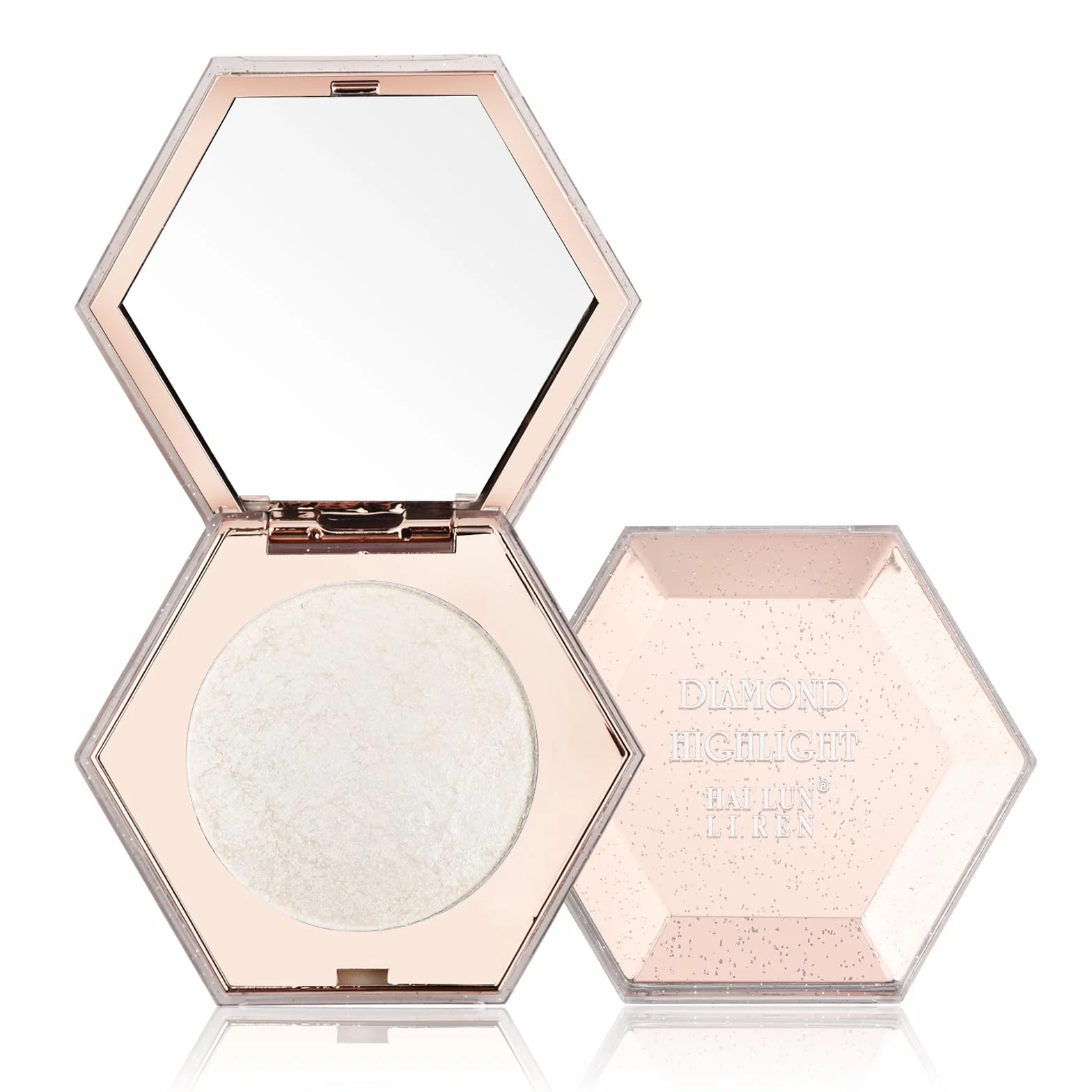Nivofu Paleta rozświetlaczy do twarzy, puder rozświetlający, brokatowy bronzer, perłowa biała maseczka, rozświetlacz longwear, 7,5 g (01#)