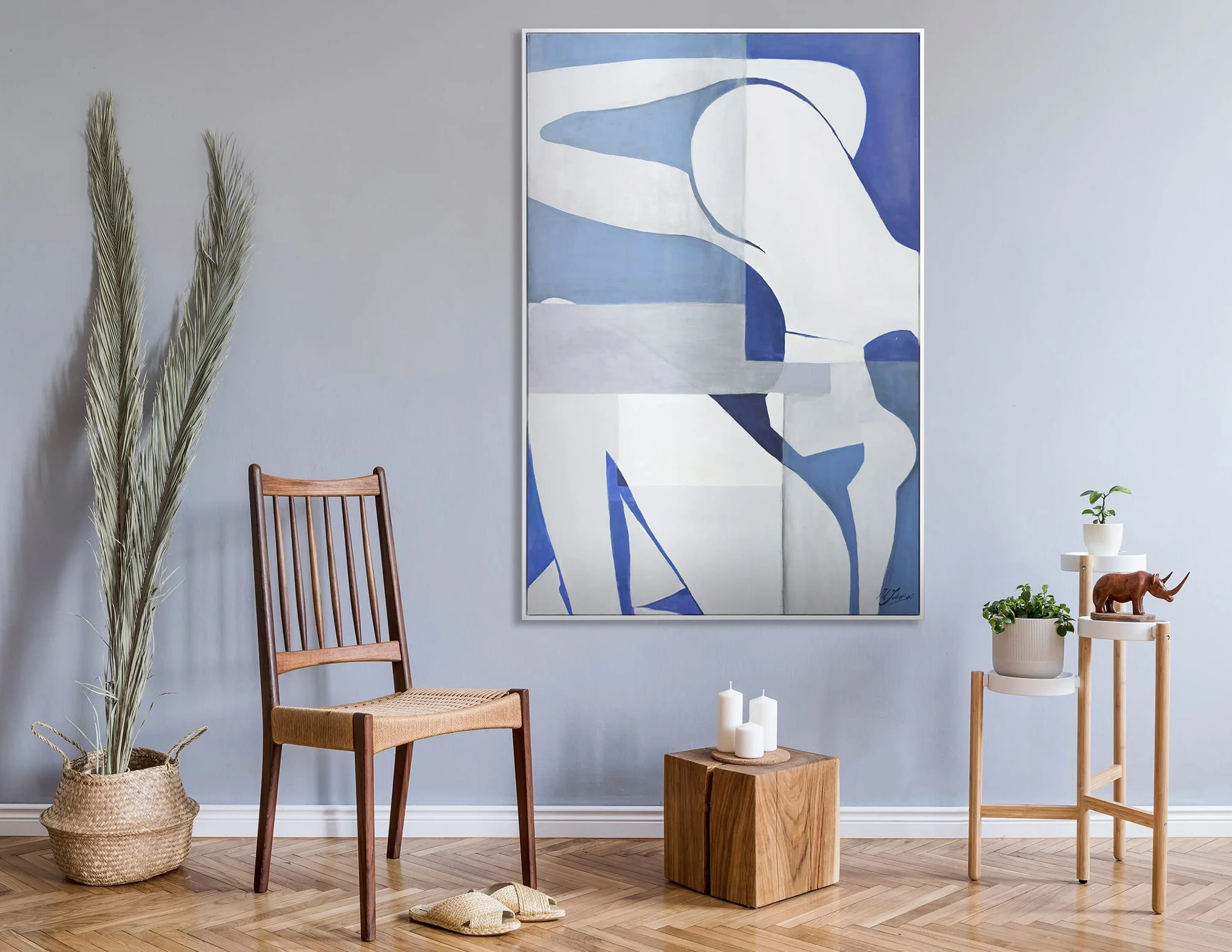 Obraz ręcznie malowany "Sandy" 100x140cm akrylowe na płótnie abstrakcyjny nowoczesny z ramą