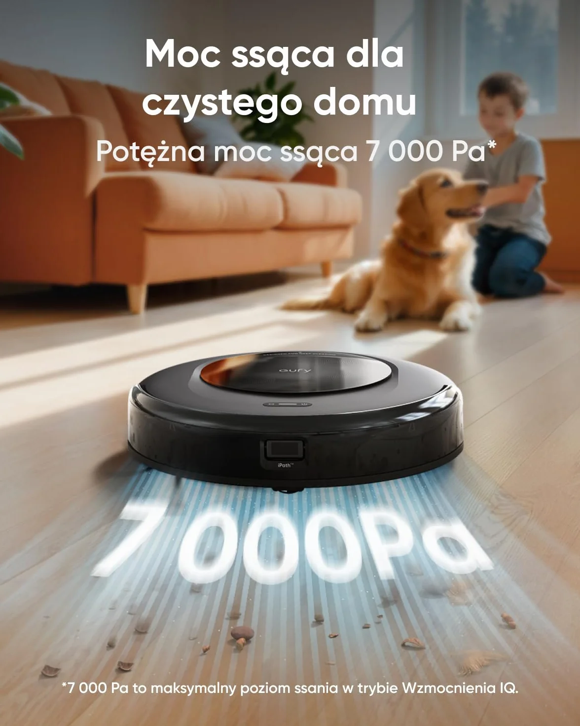 Odkurzacz automatyczny eufy Omni C20 7000 Pa, stacja wielofunkcyjna, mycie i suszenie mopa, korpus 8,5 cm