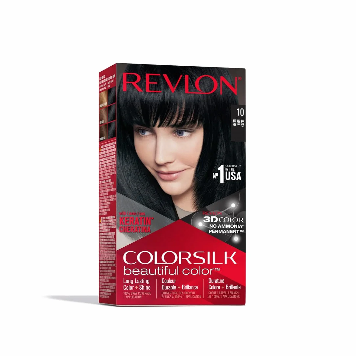 Revlon Colorsilk permanentna farba do włosów czarna (10/1N) - opakowanie 3 szt