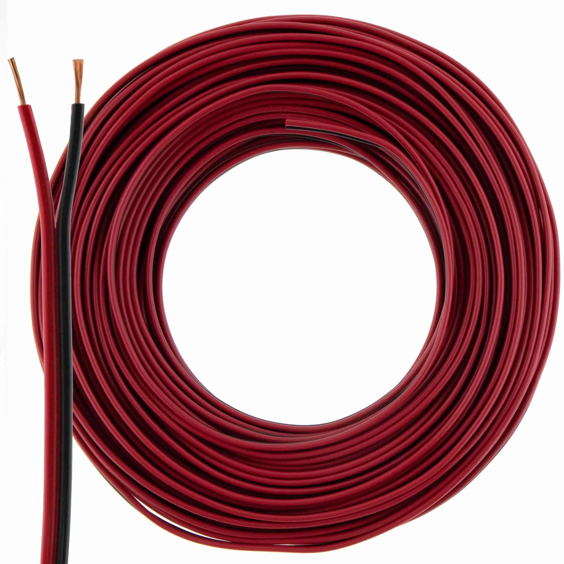 Kabel głośnikowy 2 x 0,50 mm2-25 m - czerwono-czarny - CCA - kabel audio - kabel bokserski