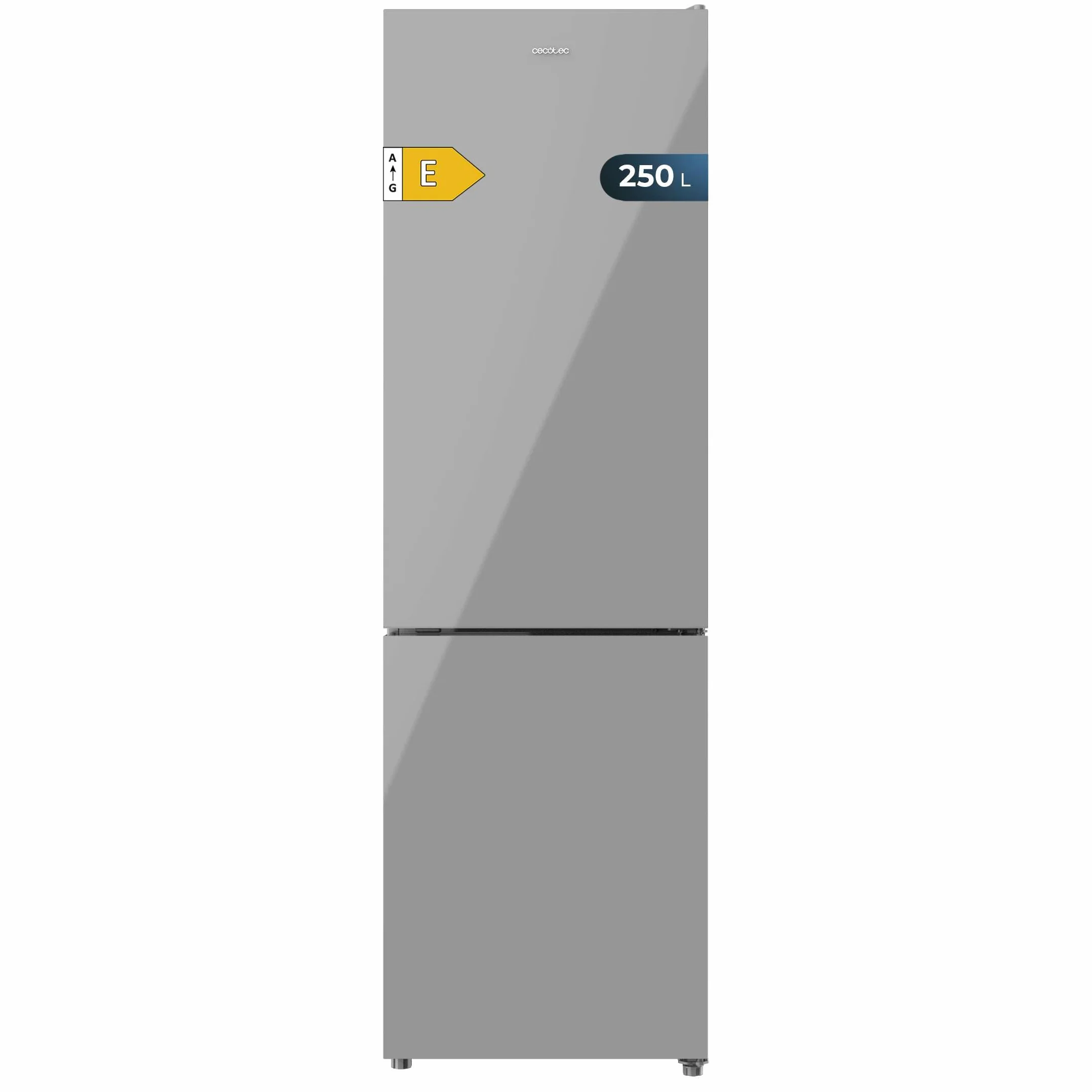 Cecotec Lodówka kombi Bolero CoolMarket Combi 250 Grey Glass E 180 x 55 cm 250 l No Frost