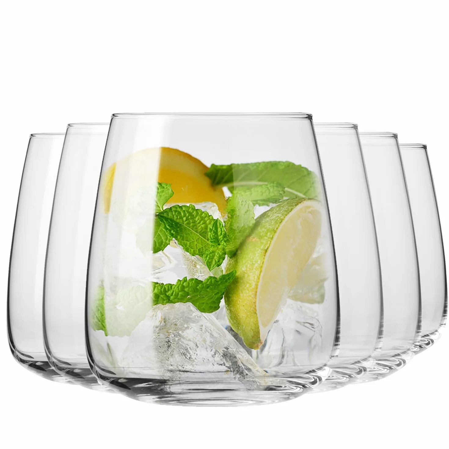 KROSNO Szklanki do Wody 470 ml Zestaw 6 szt Szkło Kryształowe Bezołowiowe Wysokie Zmywarka