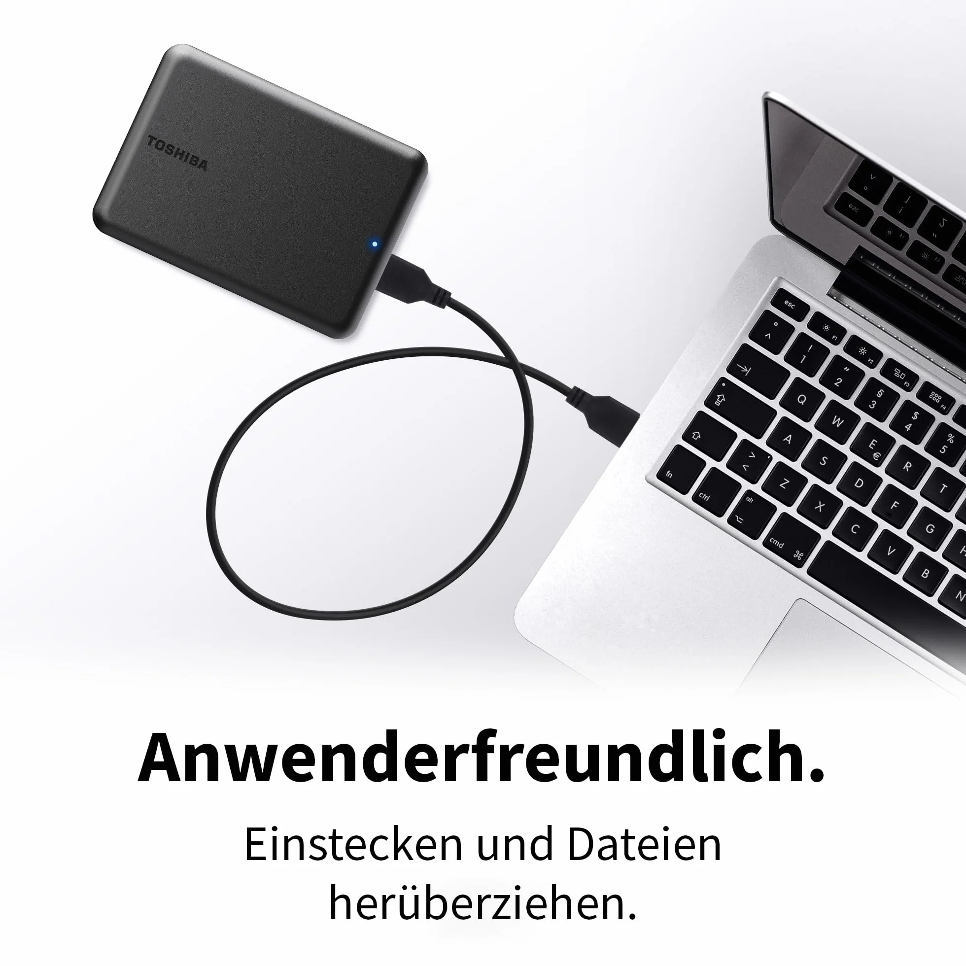 Toshiba Canvio Partner 1TB Portable zewnętrzny dysk twardy 2,5", USB 3.2 Gen 1, kompatybilny z Mac i Windows, zasilany przez USB
