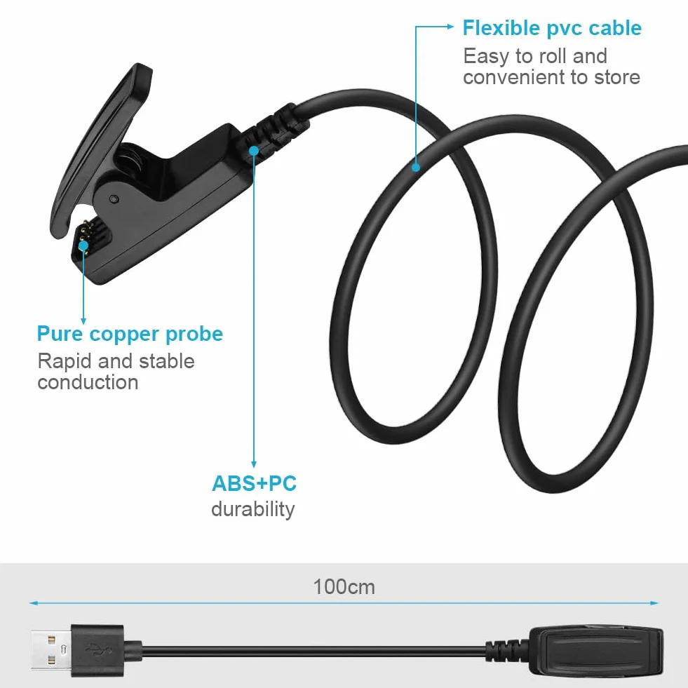 AXFEE Ładowarka Kompatybilna z Garmin - Kabel USB do Ładowania, Przenośna Stacja Ładująca dla Vivomove Trend, Lily, Forerunner 735XT/235/230/630/35/30
