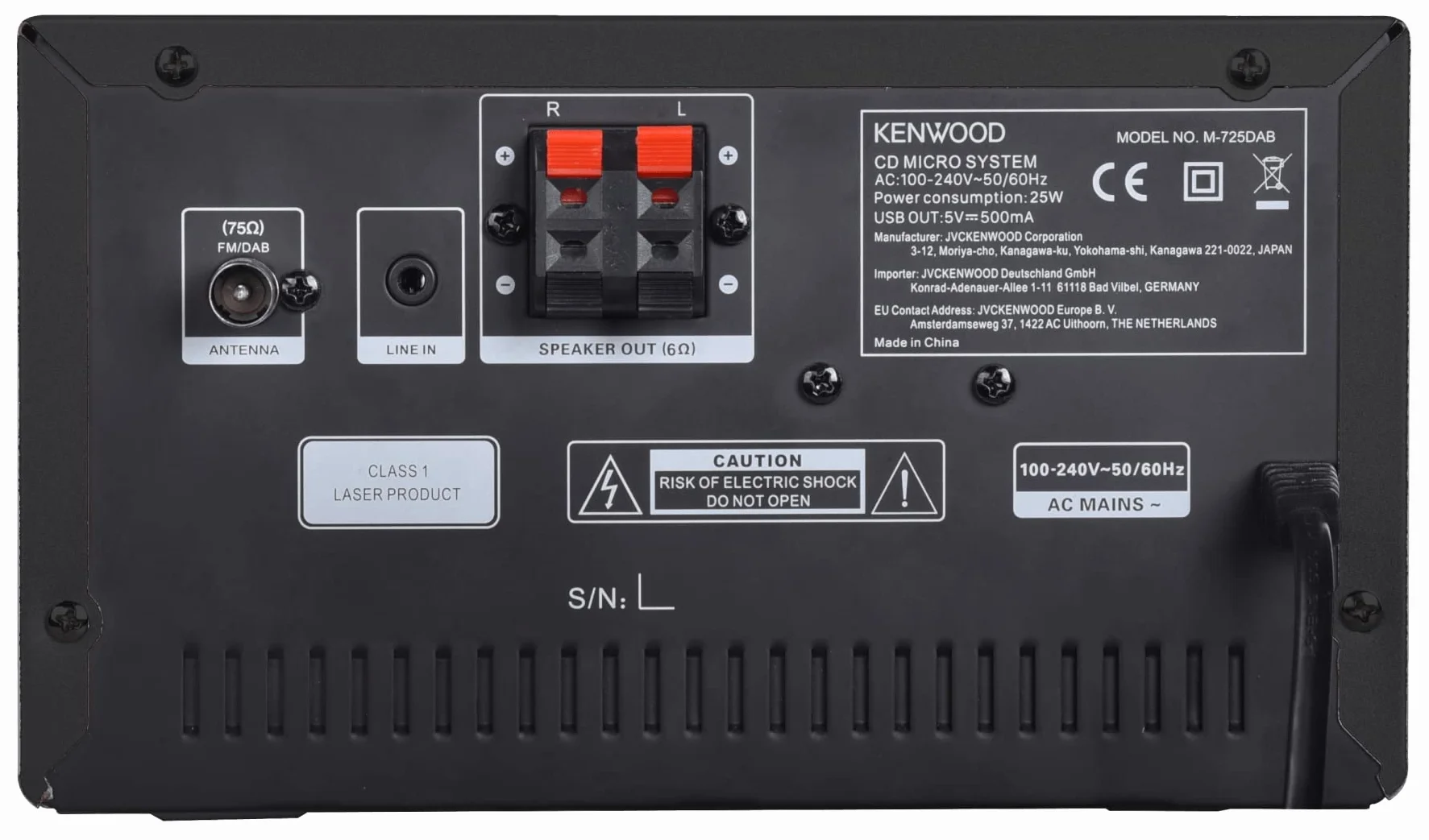KENWOOD M-725DAB-B - Micro Hi-Fi system z DAB+, CD, USB, Bluetooth i wyświetlaczem TFT, Midnight Black