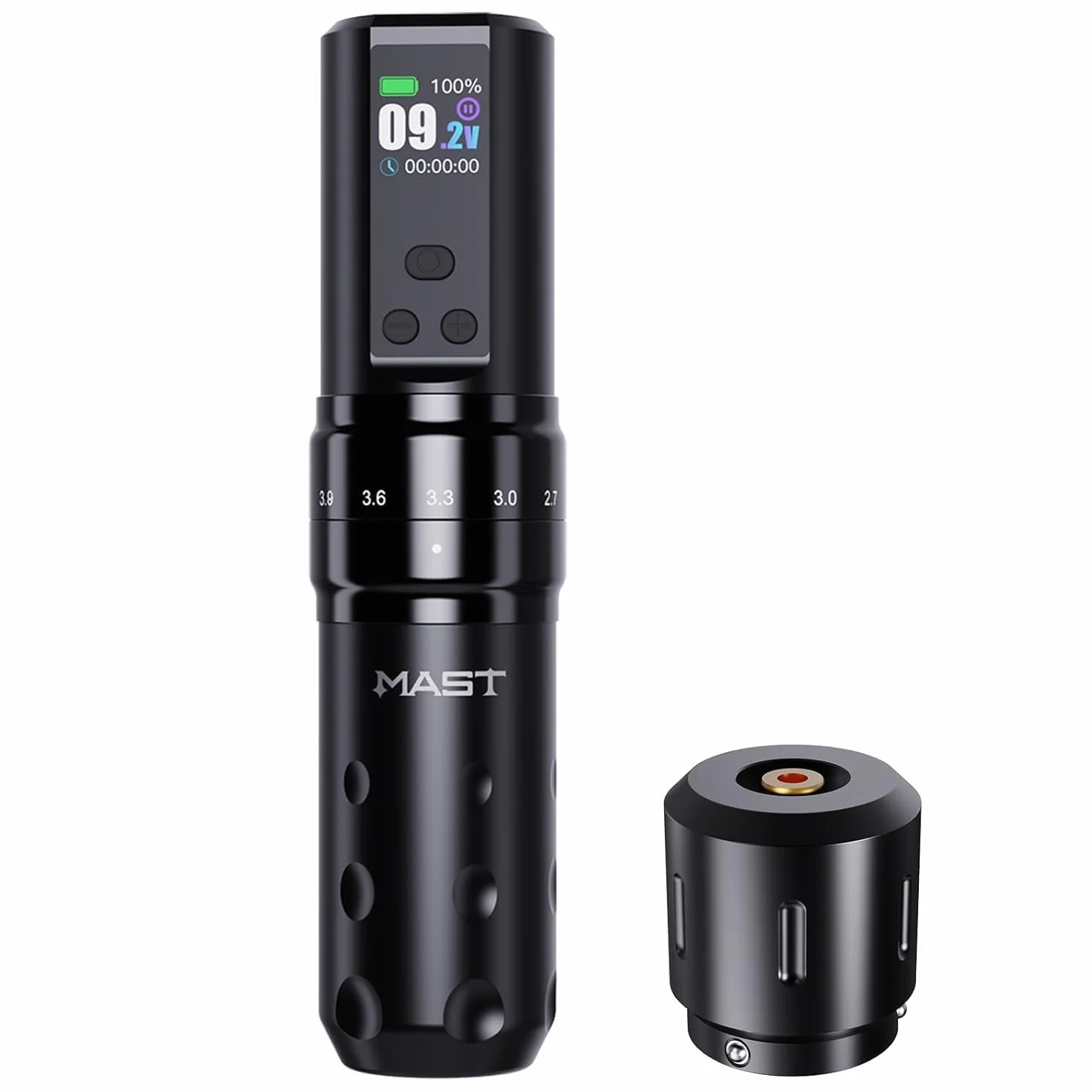 Mast Fold2 Pro Wireless Tattoo Machine Pen Rotary Tattoo Gun 7 Strokes Length 2000mAh Battery Powerful Motor by Mcore Smart Display Screen for Pro Artists (1 BATTERY)