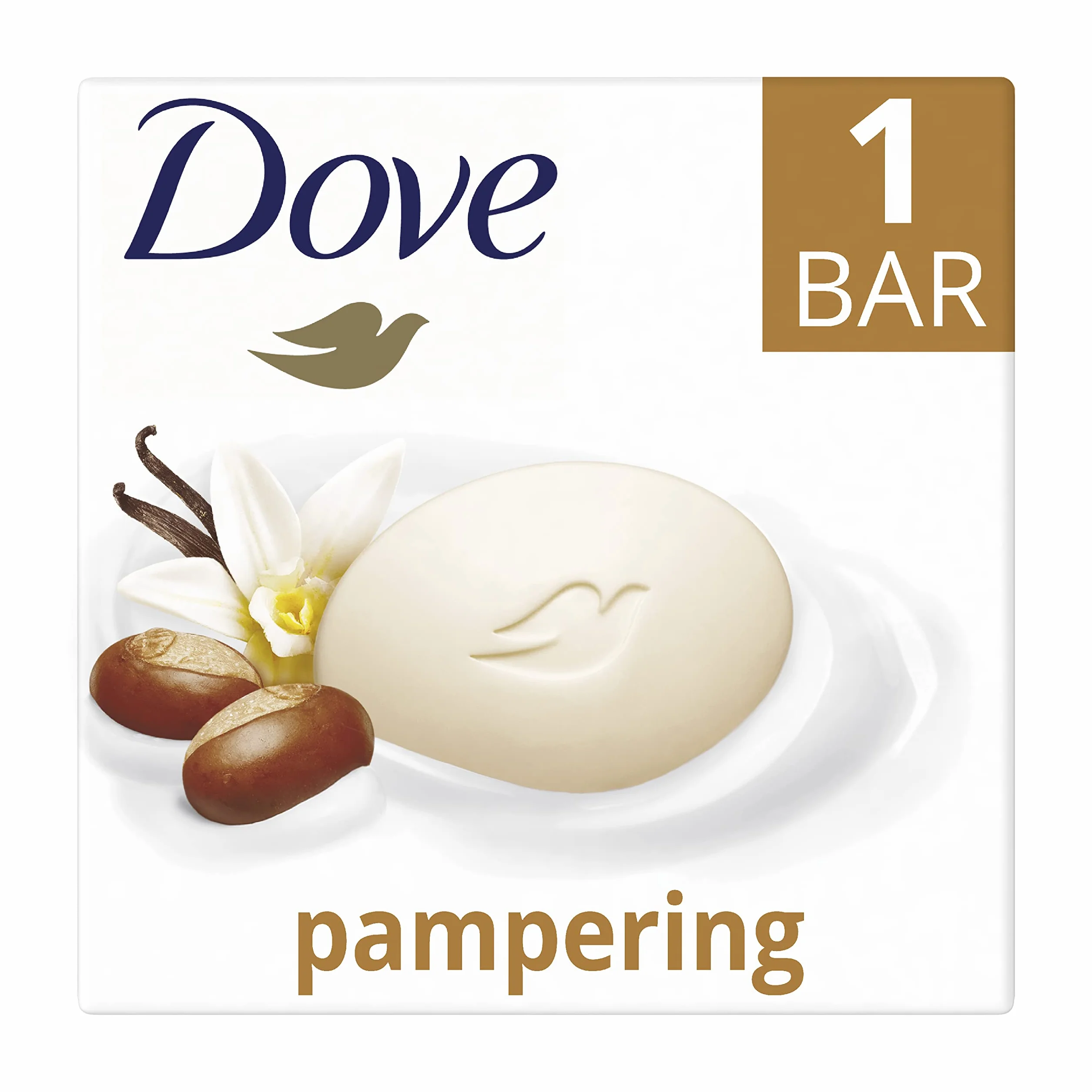 Dove Waschstück Pampering Cream Bar z 1/4 kremu nawilżającego dla miękkiej i gładkiej skóry, 90 g