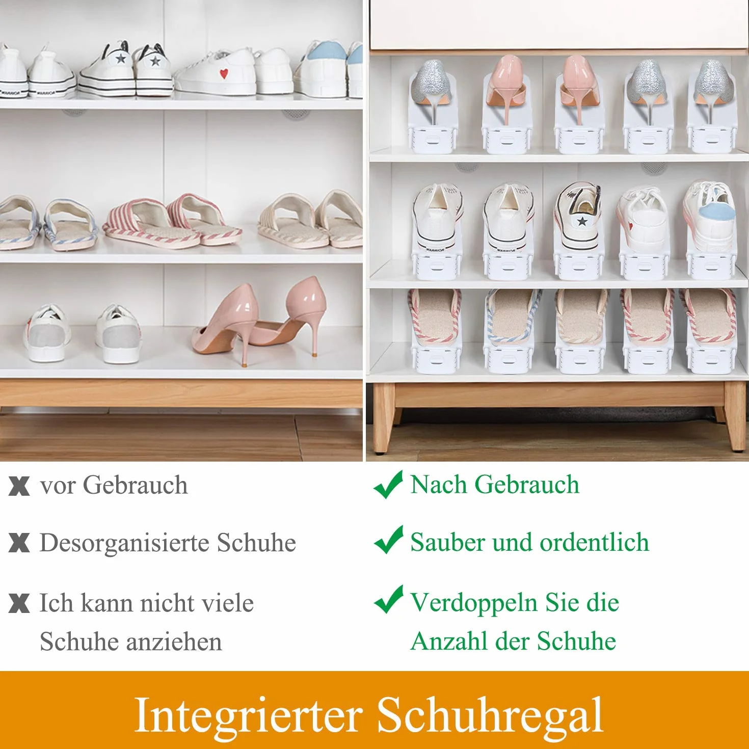 Regulowane Półki na Buty Antypoślizgowy Uchwyt na Buty 3 Wysokość regulowana PP Podwójna Warstwa Zestaw Shoe Rack Czarny