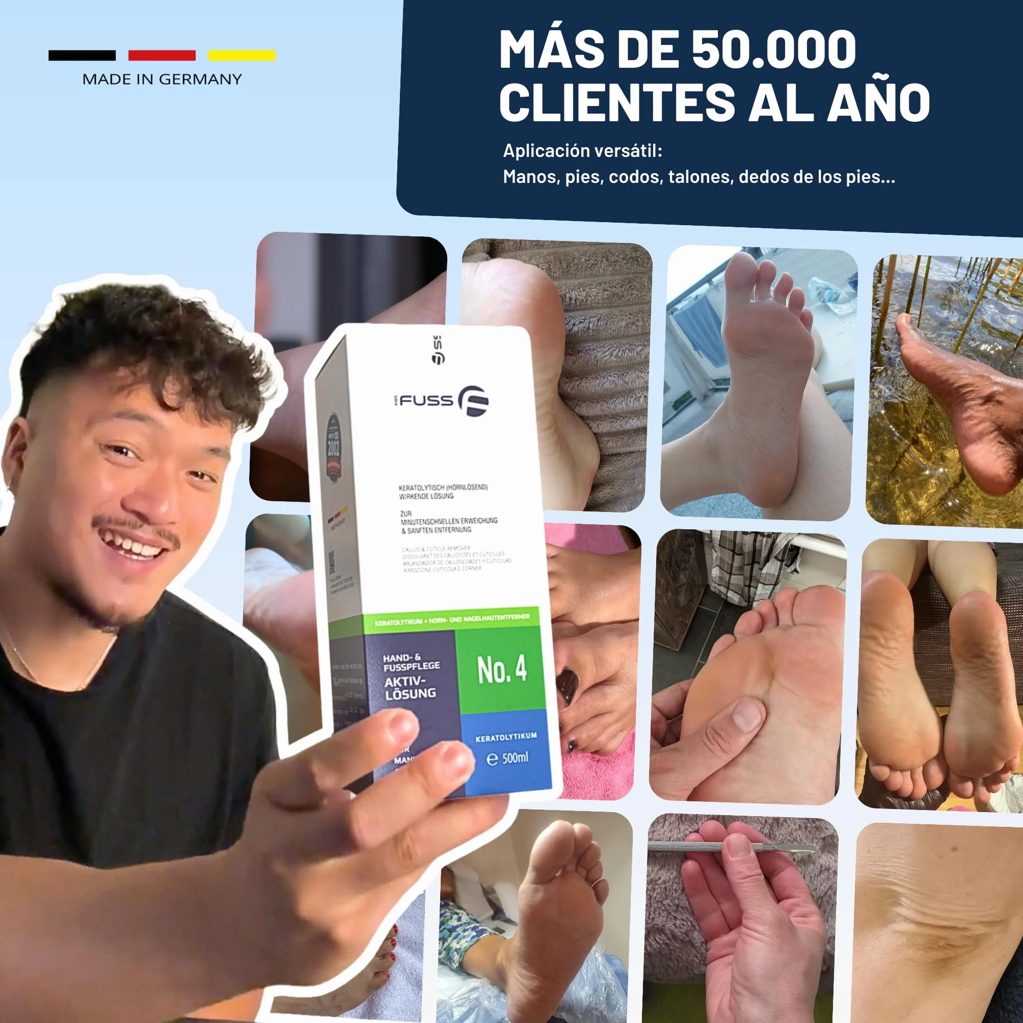 Mr. Fuss Callus Remover roztwór nr 4 500 ml do stóp – płynny środek do usuwania zrogowaciałego naskórka i skórek z natychmiastowym działaniem, do delikatnej pielęgnacji stóp i dłoni
